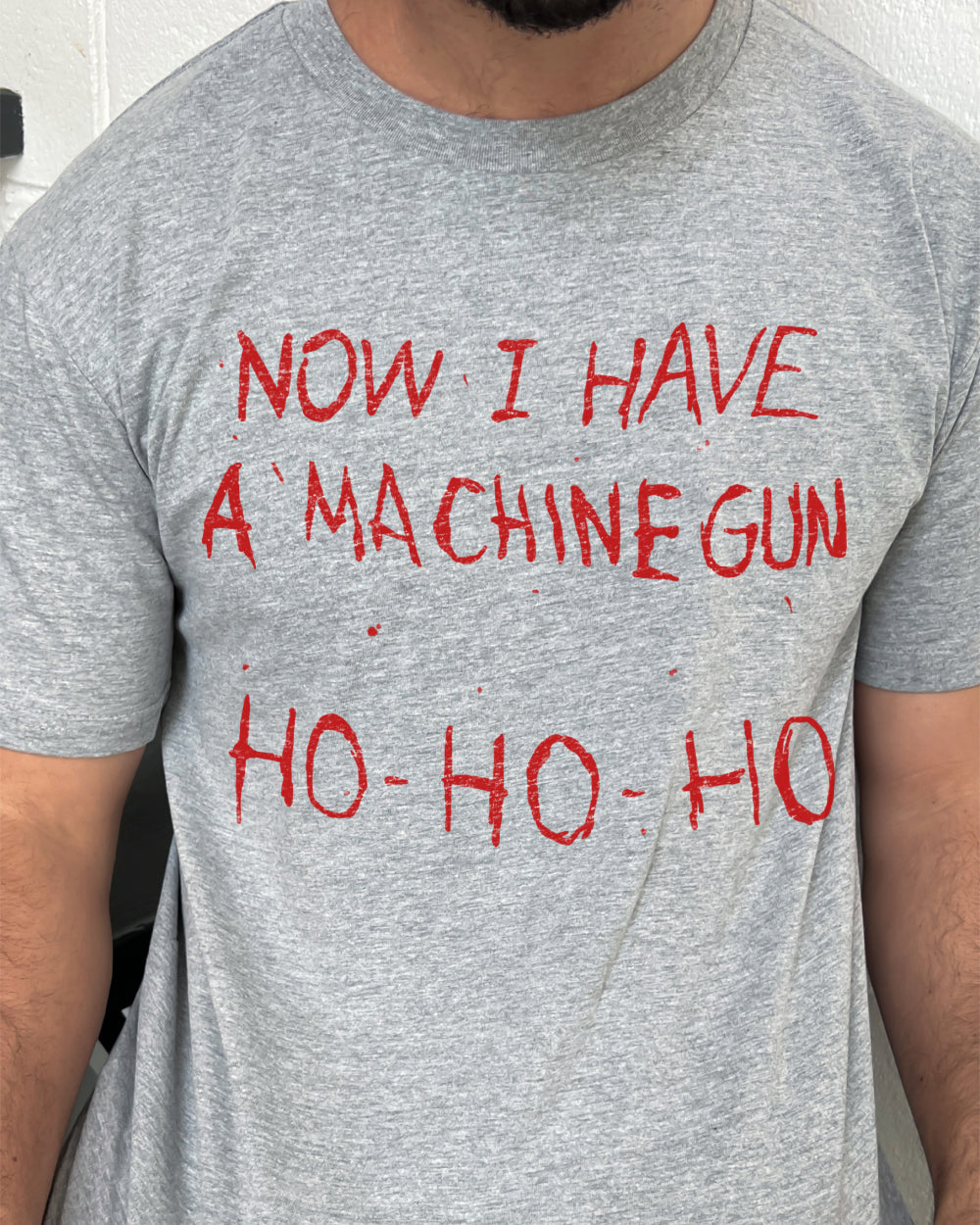 Machine Gun Ho-Ho-Ho T-Shirt Australia Online #colour_grey