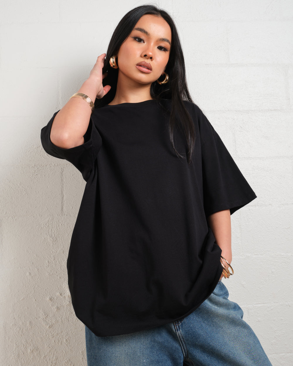 Oversized Tee 4 Pack: Black, Charcoal