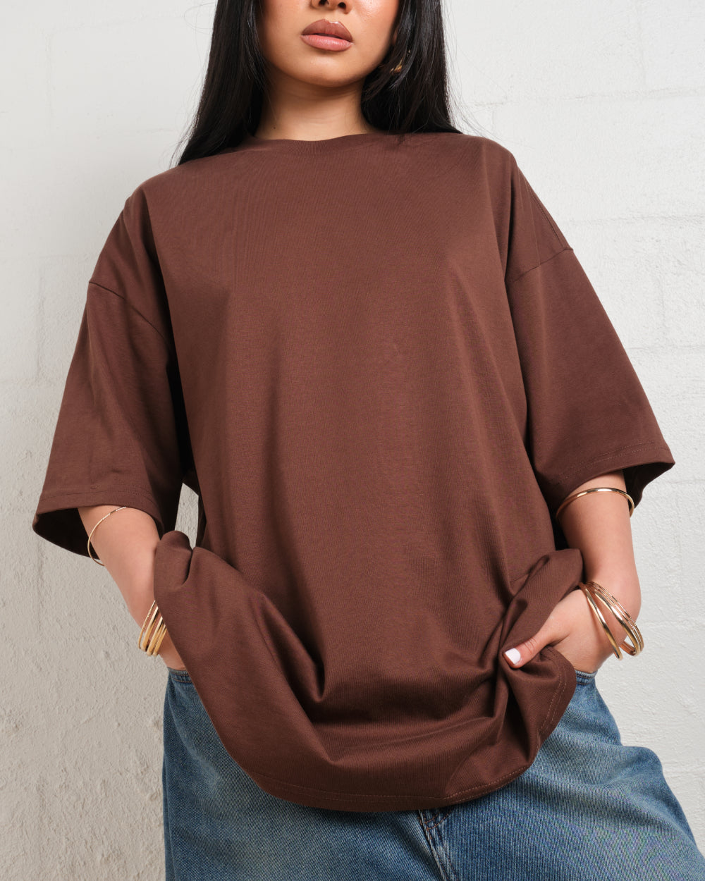 Oversized Tee 4 Pack: Brown, Lilac, Powder Blue, Black