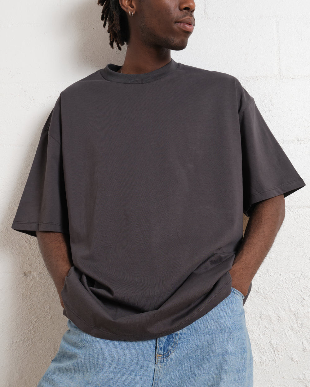 Oversized Tee 4 Pack: Charcoal, Black, Brown, Powder Blue