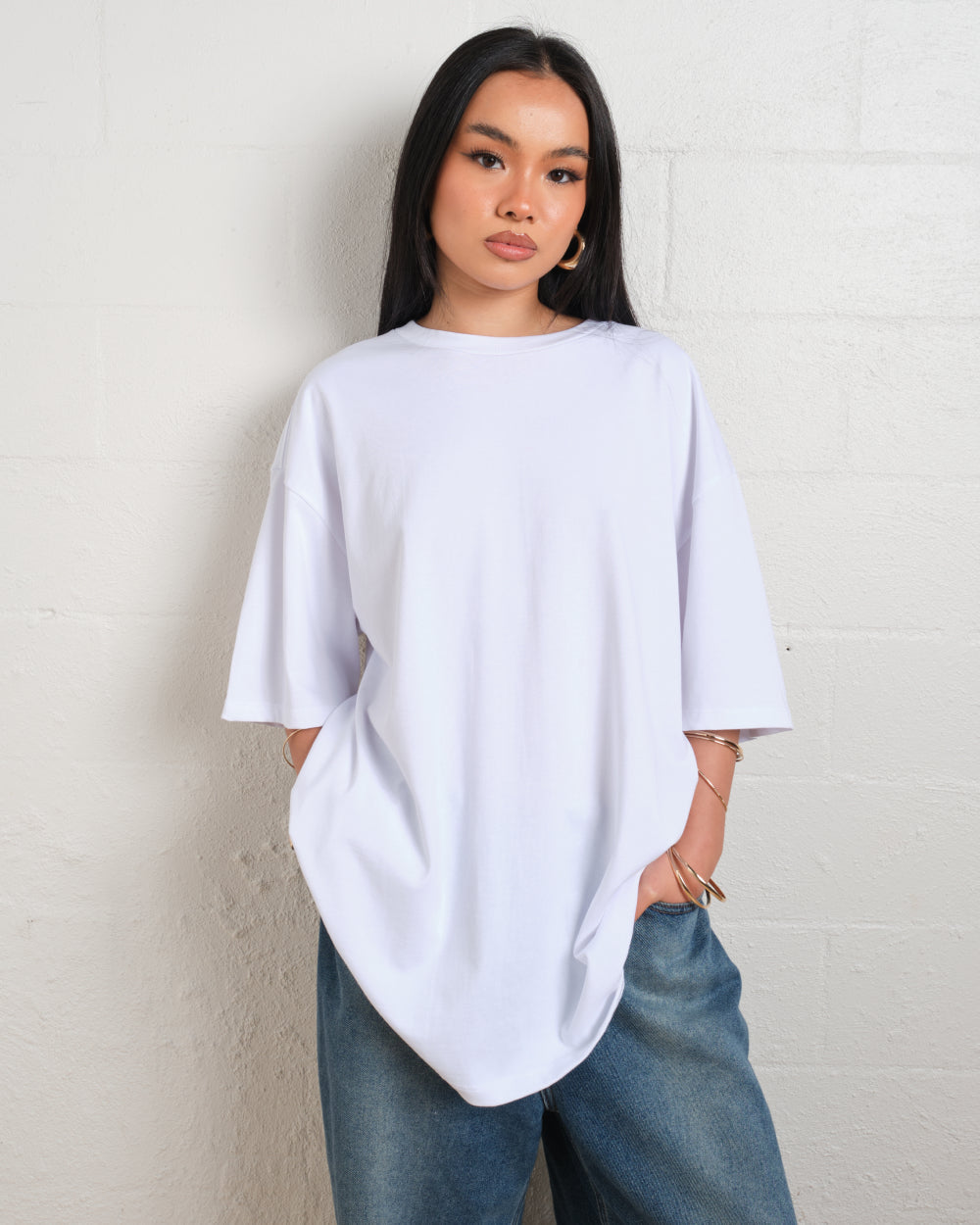 Oversized Tee 4 Pack: Black, Natural, White