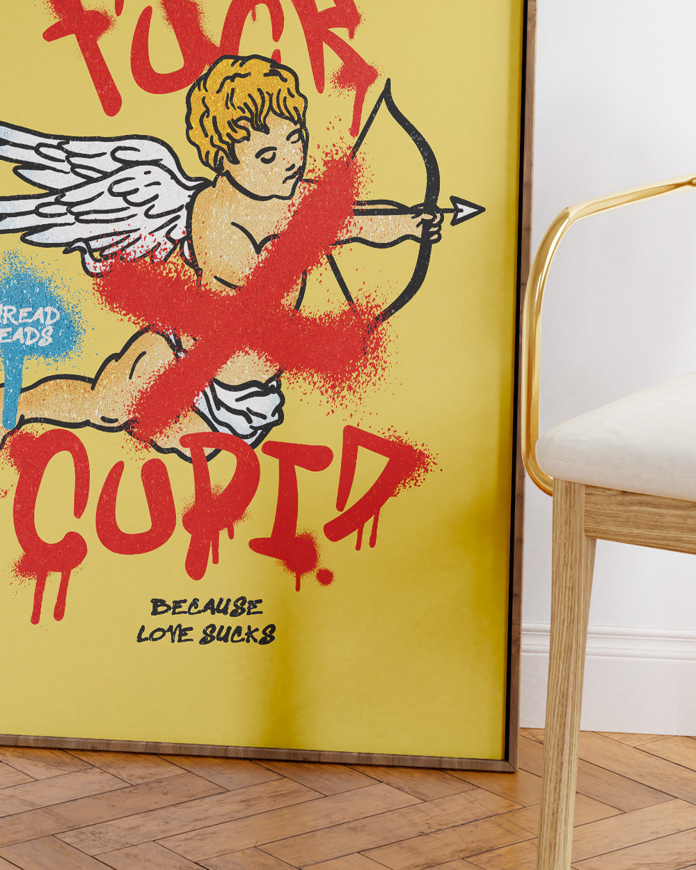 Love Sucks Art Print #colour_Yellow