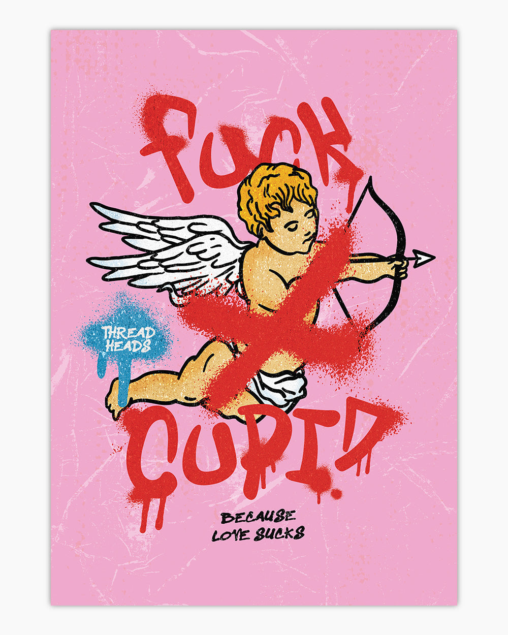 Love Sucks Art Print #colour_Pink
