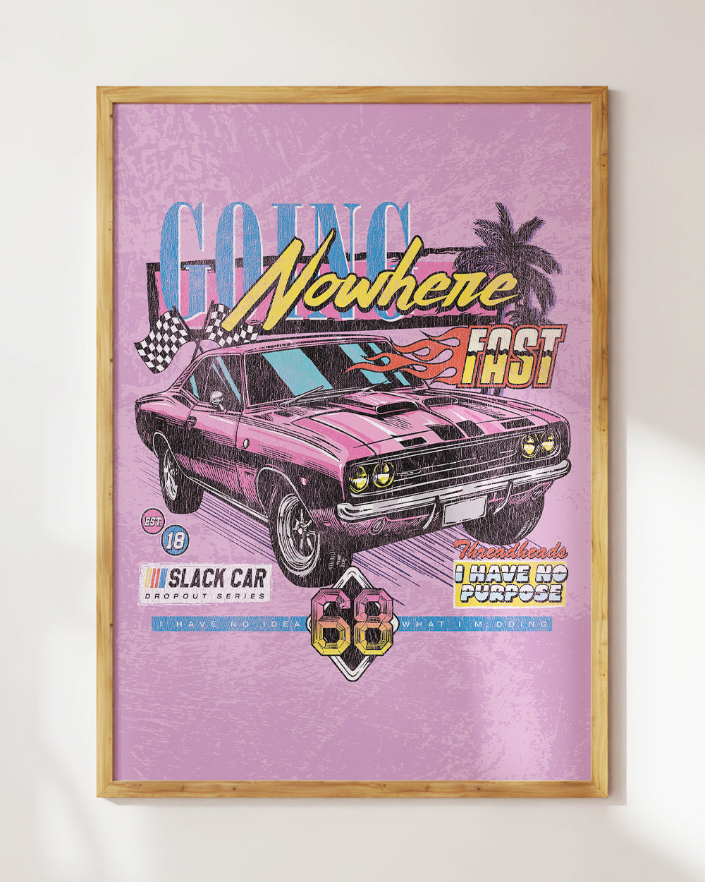 Going Nowhere Art Print #colour_Pink
