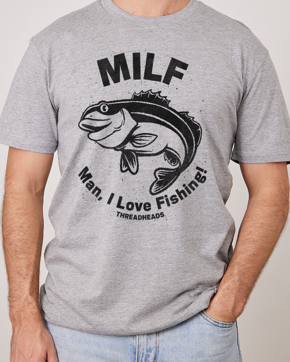 Man I Love Fishing T-Shirt Australia Online #colour_grey