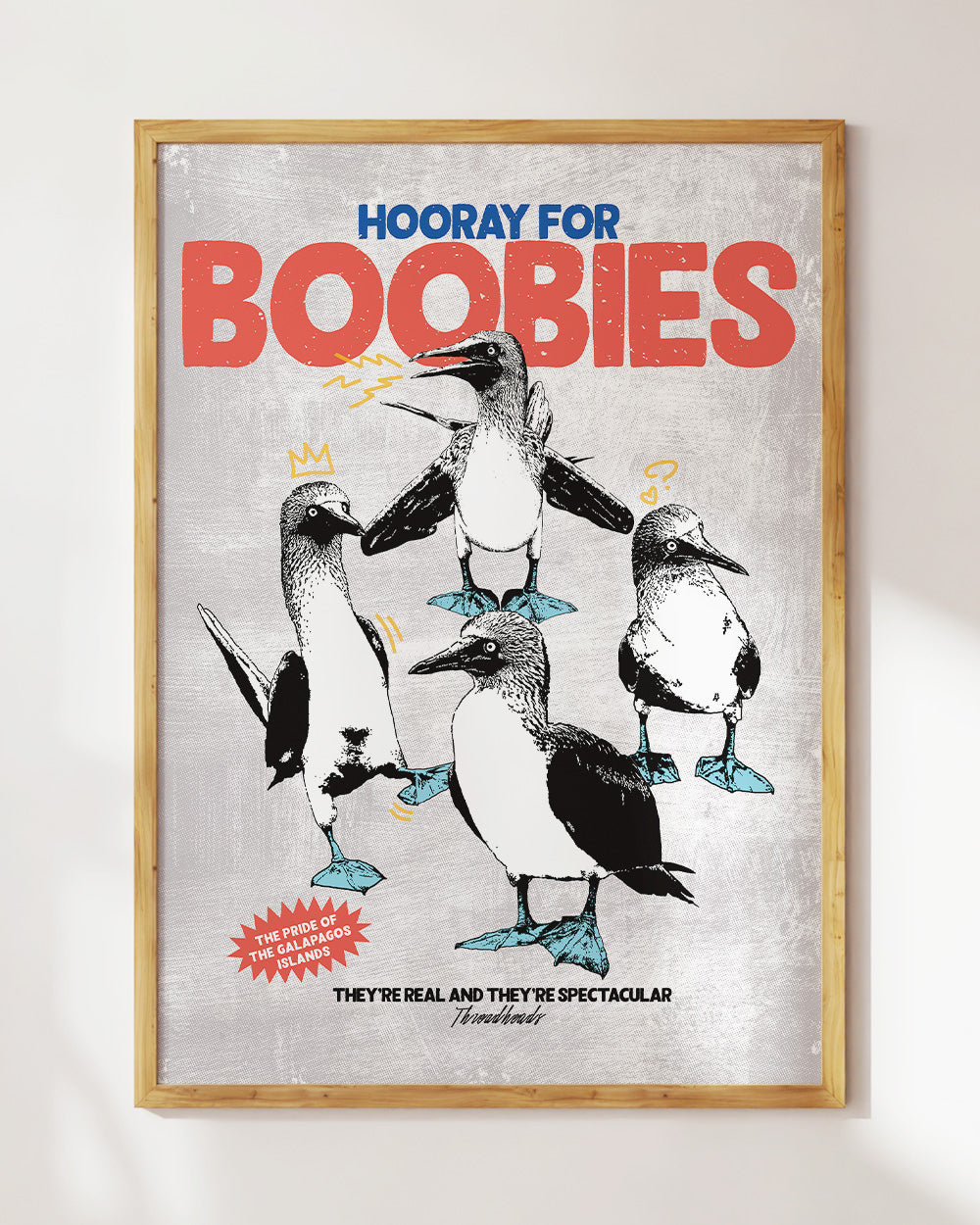 Hooray for Boobies Art Print Australia Online Threadheads