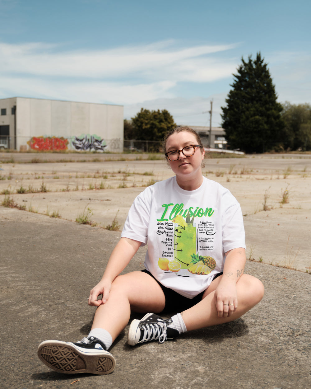 Illusion Oversized Tee Australia Online White