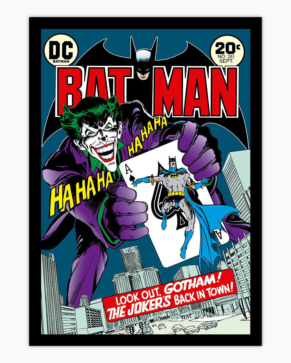 The Joker's Back In Town Art Print #colour_Black