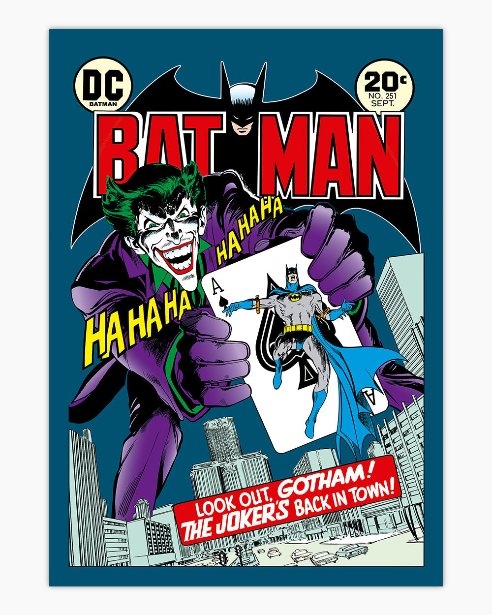 The Joker's Back In Town Art Print #colour_Blue