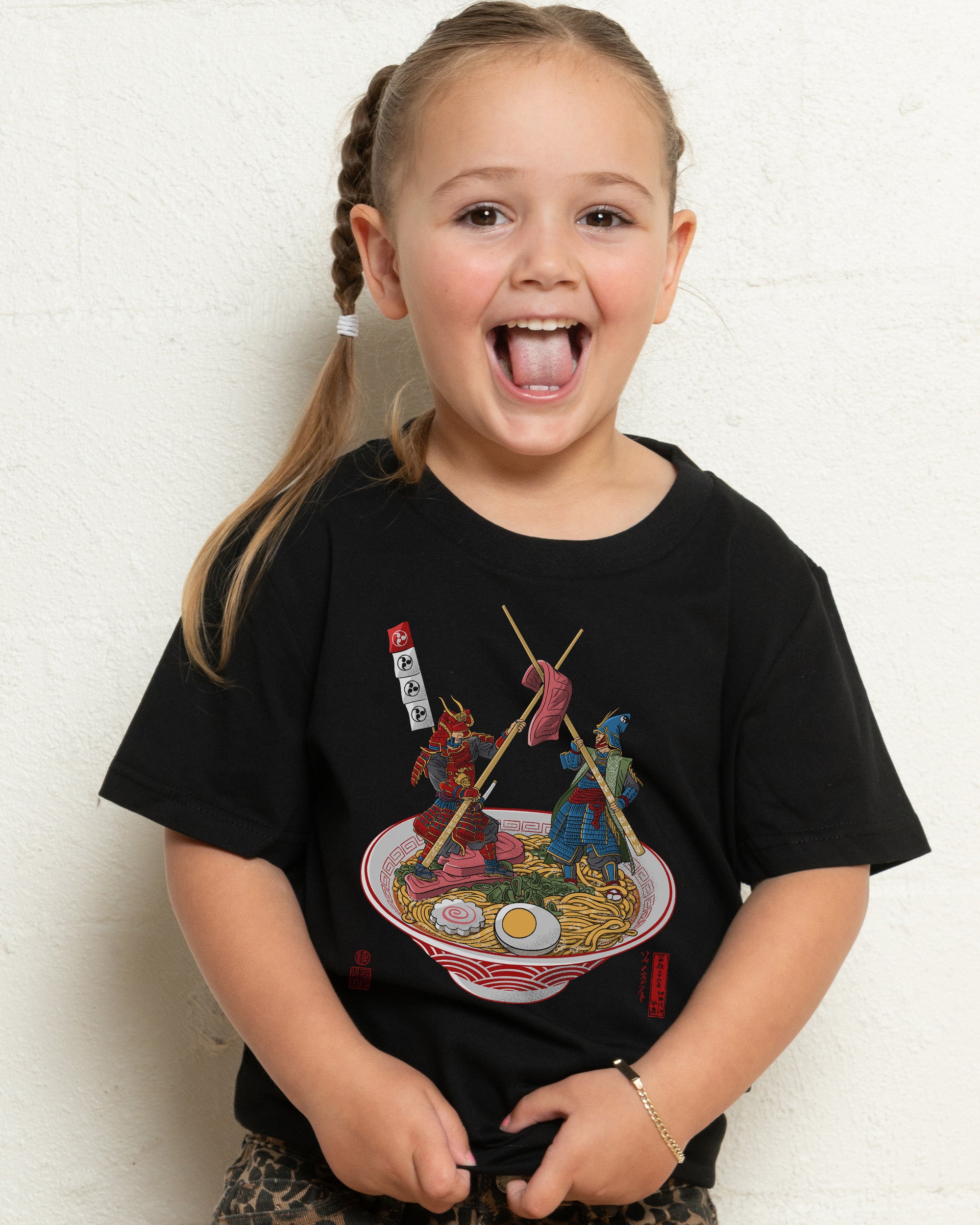 Samurai Duel over Ramen Kids T-Shirt Online Australia