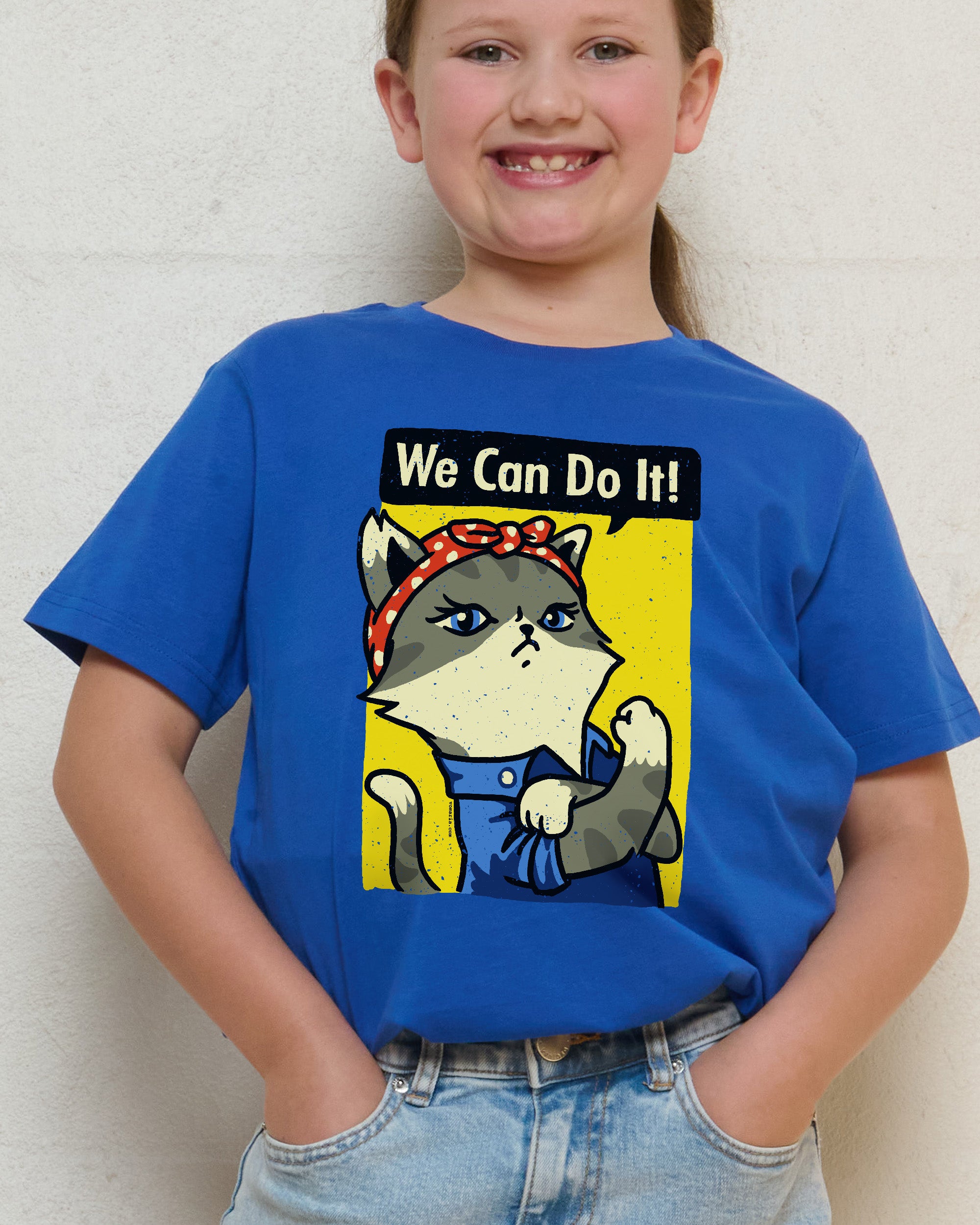 We Can Do It! Cat Edition Kids T-Shirt