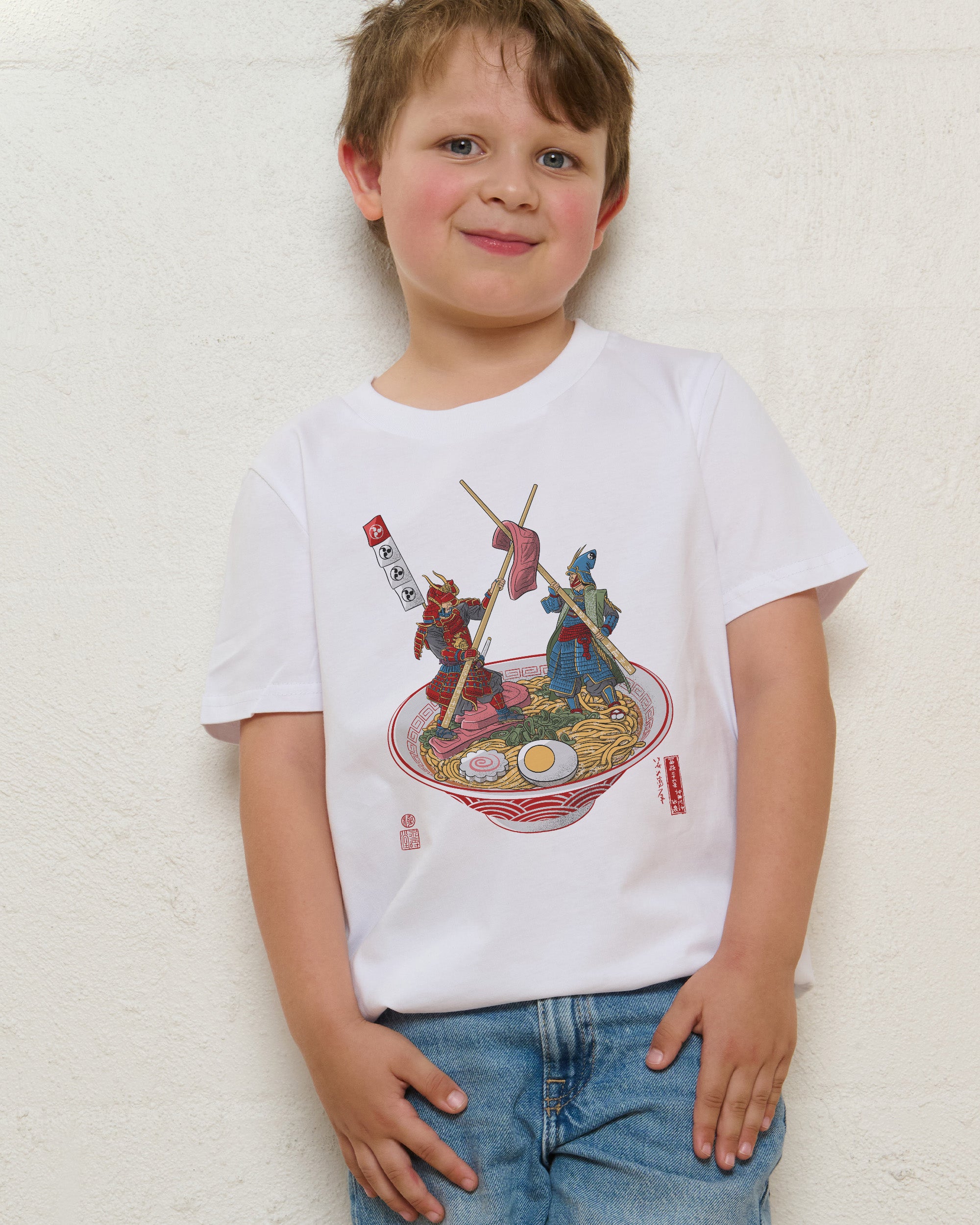 Samurai Duel over Ramen Kids T-Shirt Online Australia