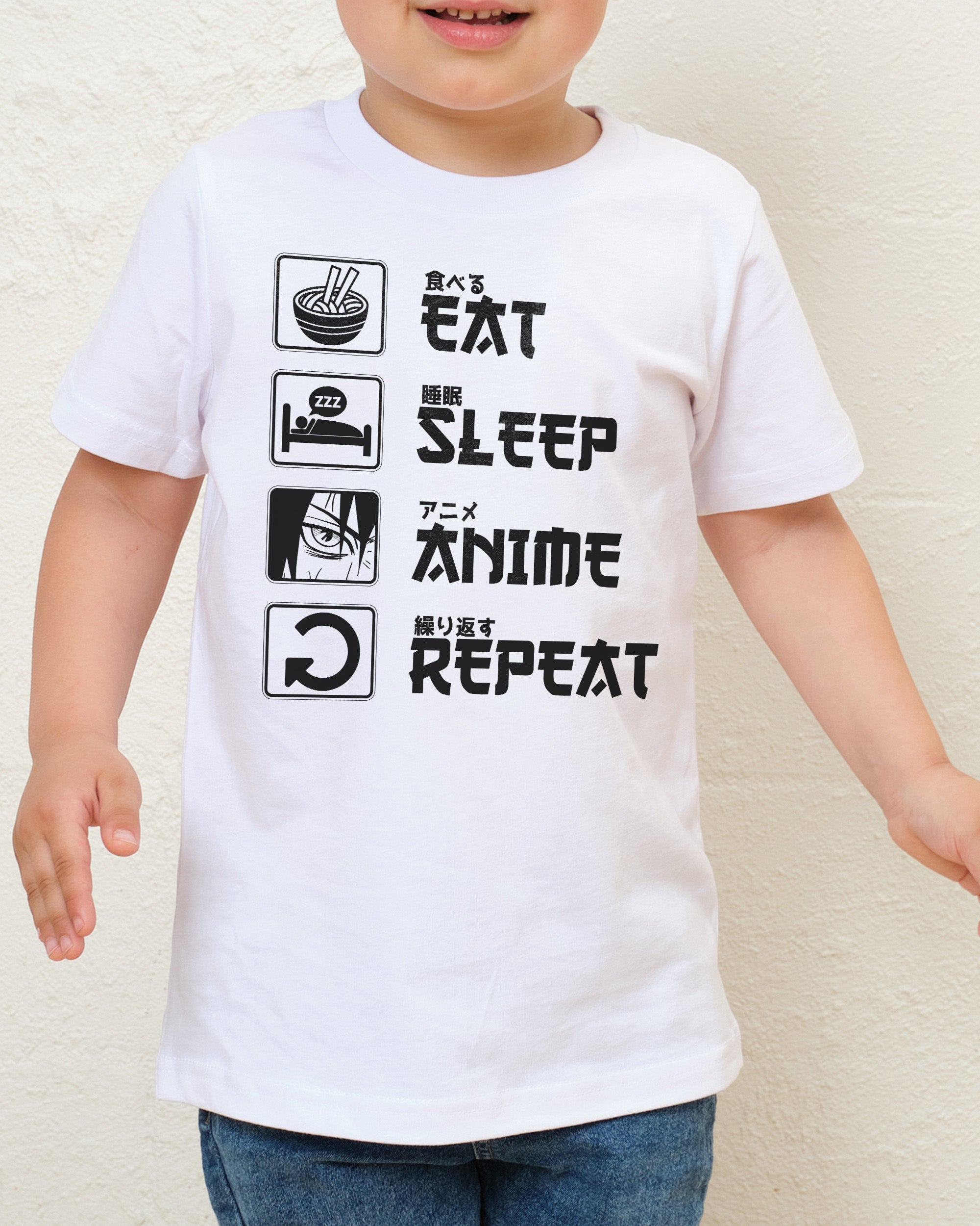 Eat Sleep Anime Repeat Kids T-Shirt Australia Online