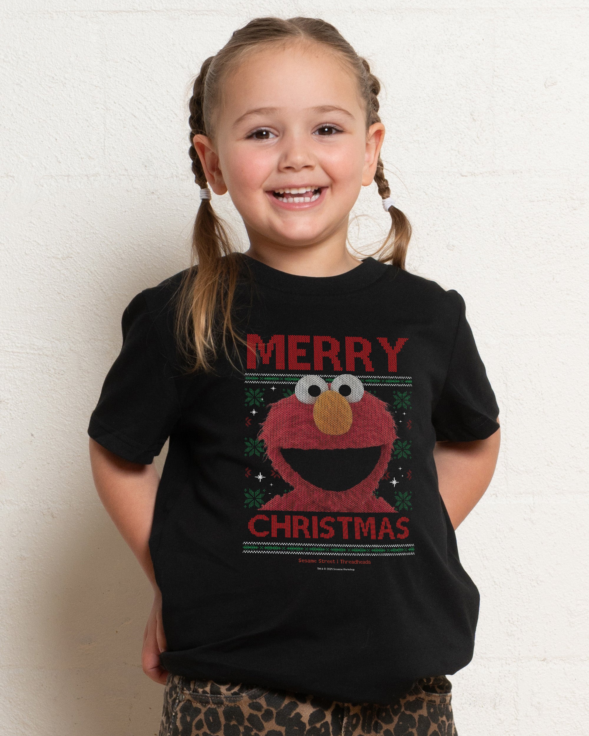 Merry Christmas from Elmo Black Kids T-Shirt
