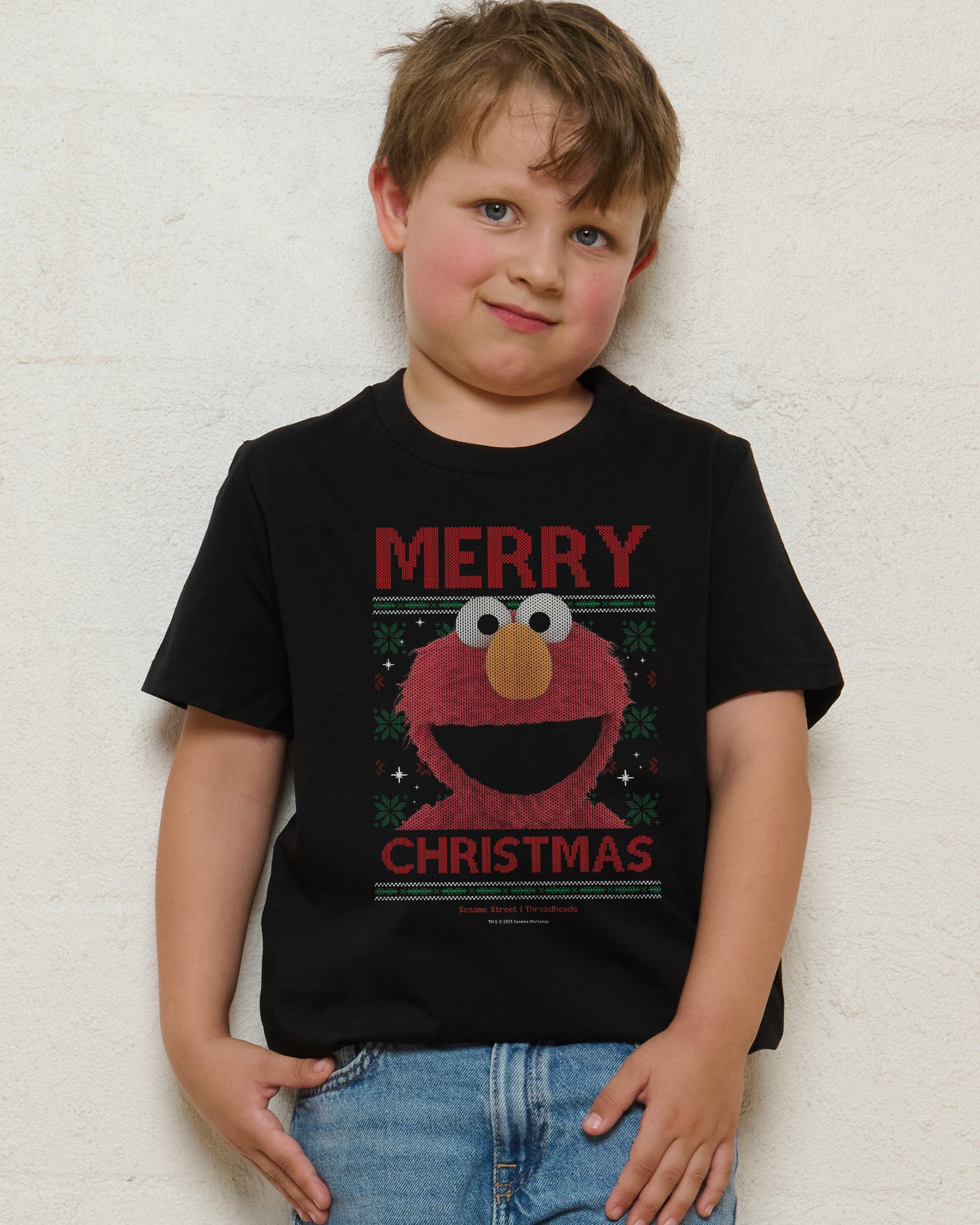 Merry Christmas from Elmo Black Kids T-Shirt