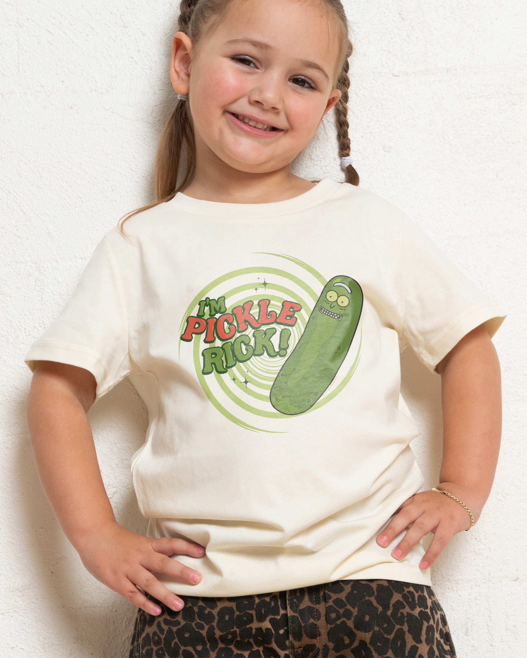 Pickle Rick Natural Kids T-Shirt