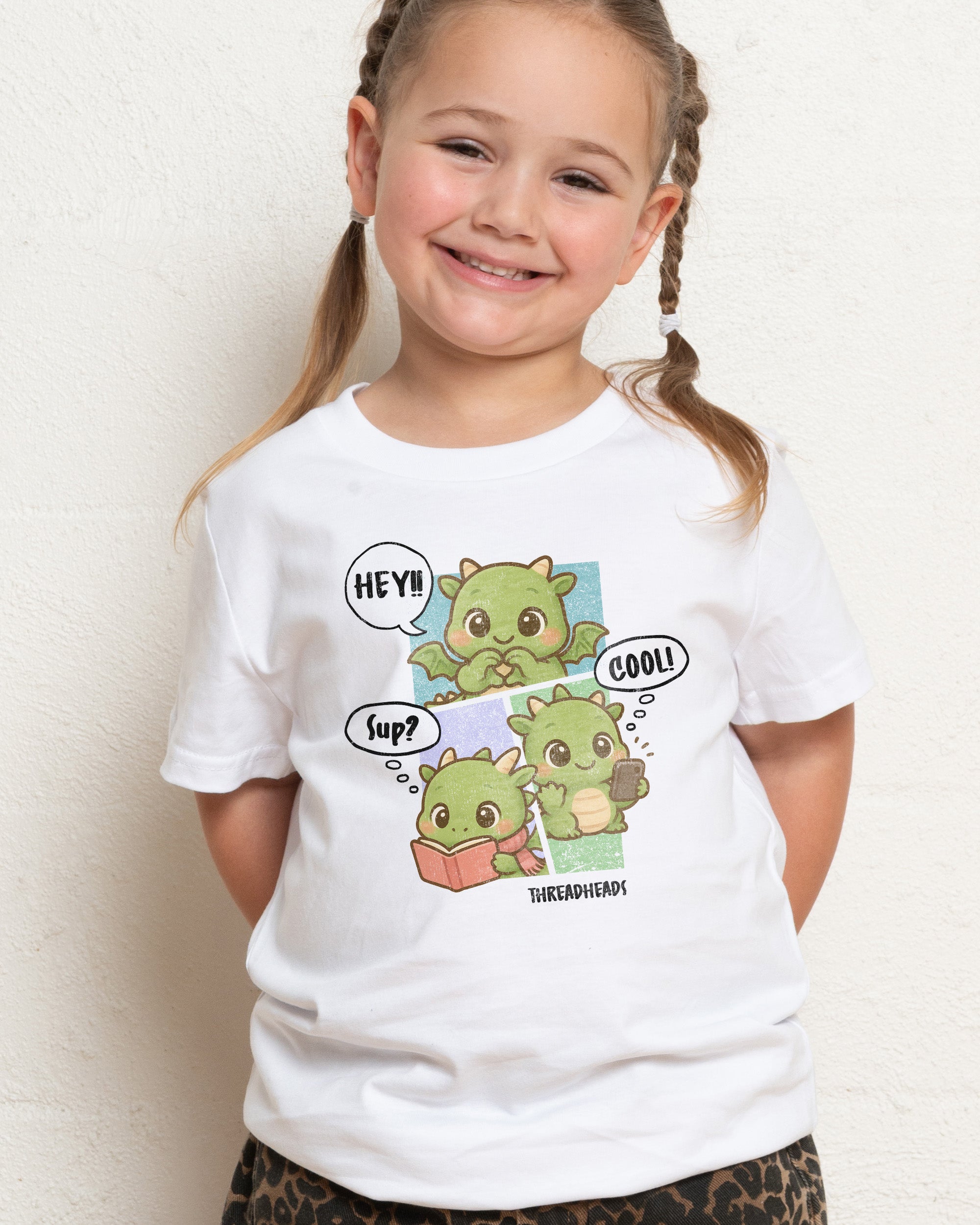 Dino Talk White Kids T-Shirt