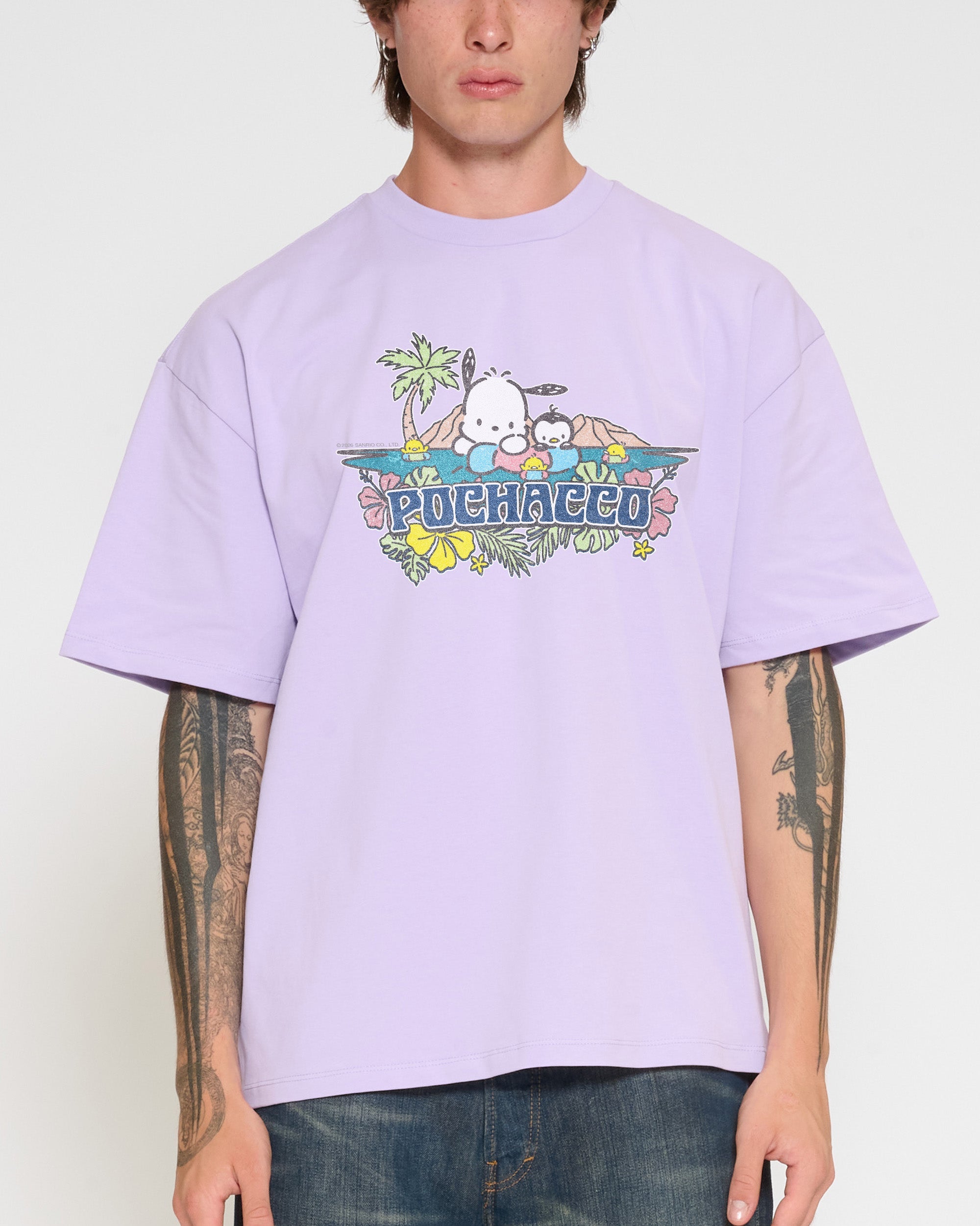 Pochacco Summer Friends Oversized Tee Official Hello Kitty and Friends collab Threadheads