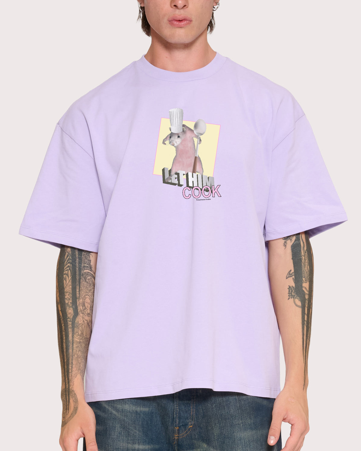 Let Him Cook Lilac Oversized Tee