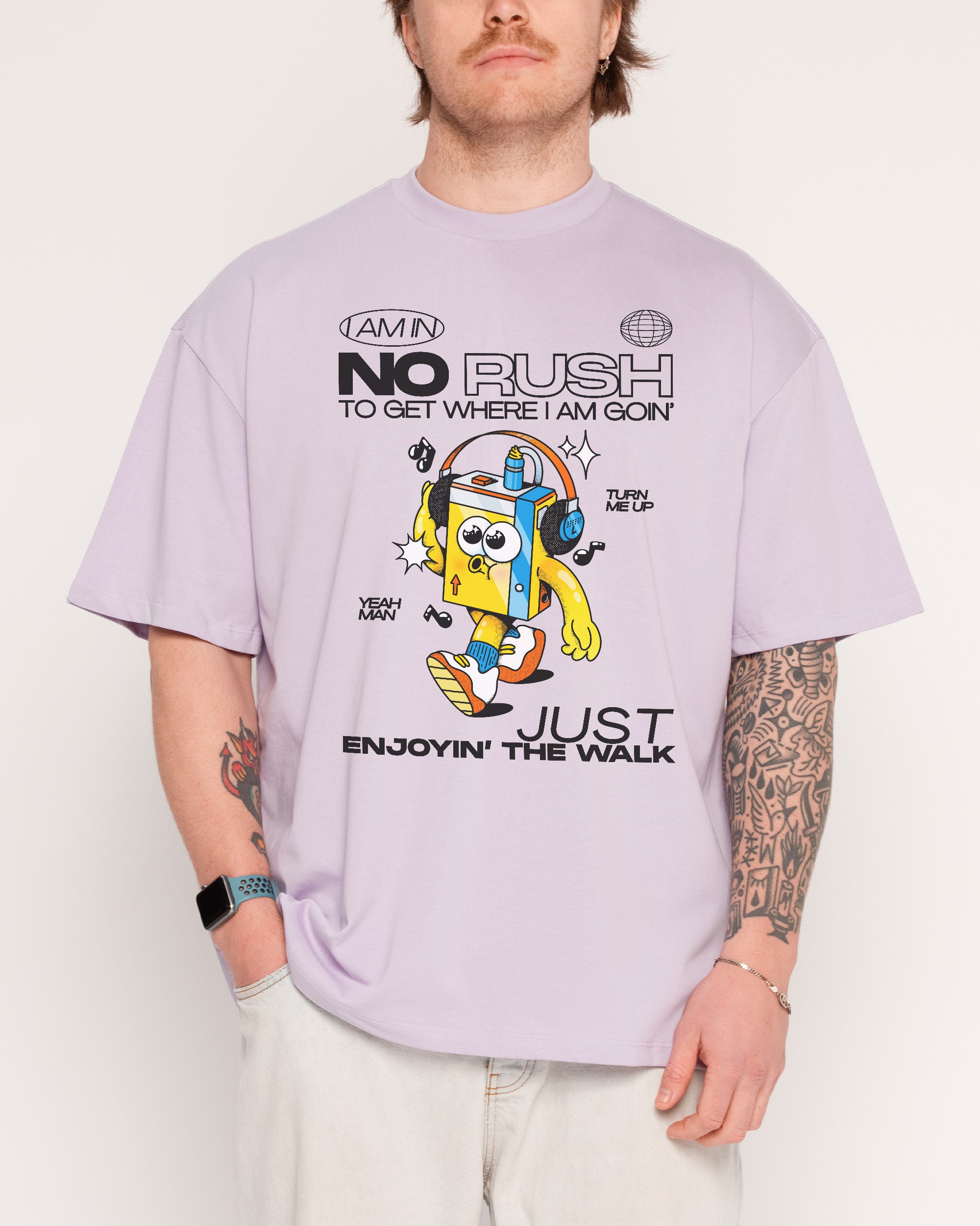 No Rush Lilac Oversized Tee