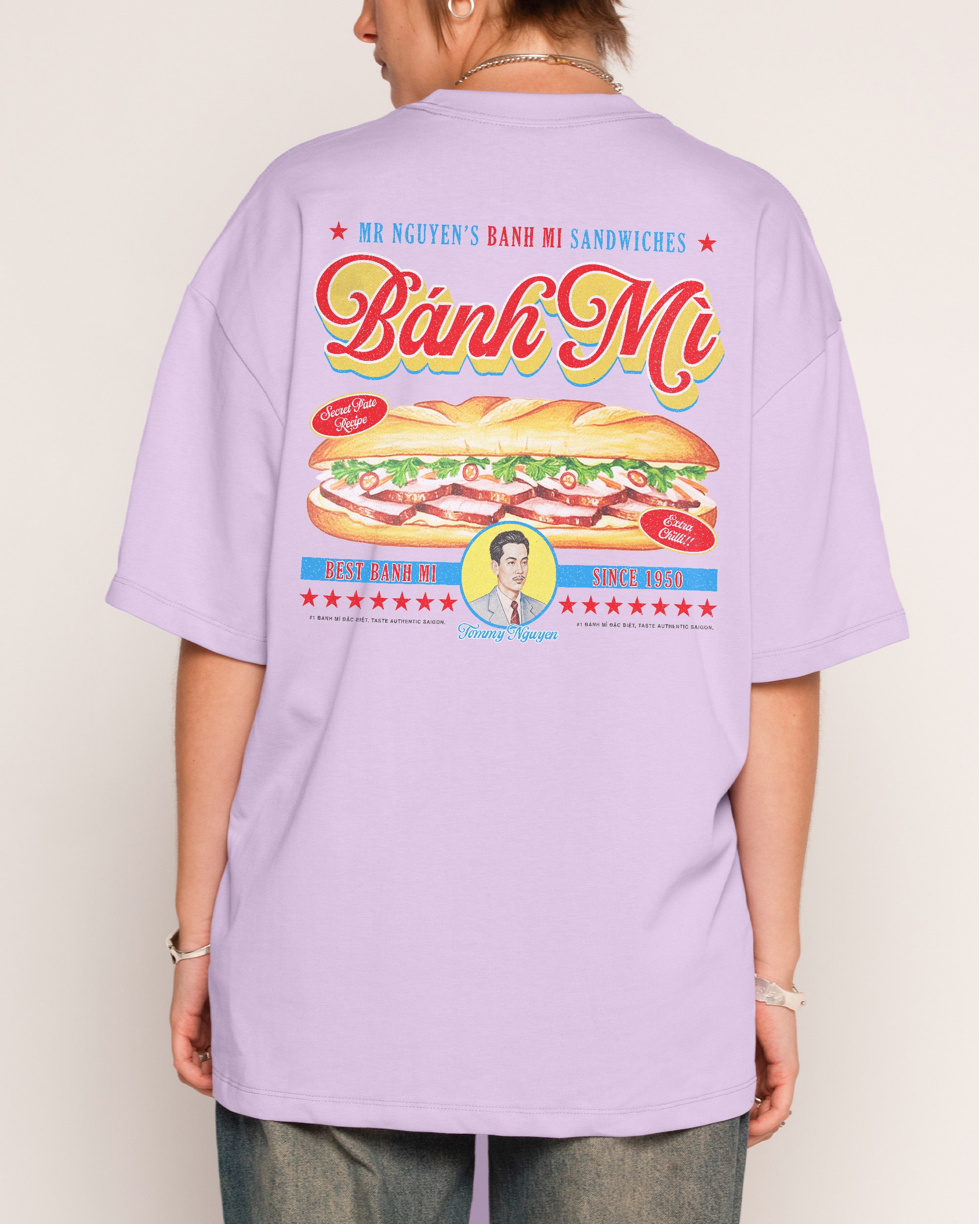 Mr Nguyen's Banh Mi's Lilac Oversized Tee