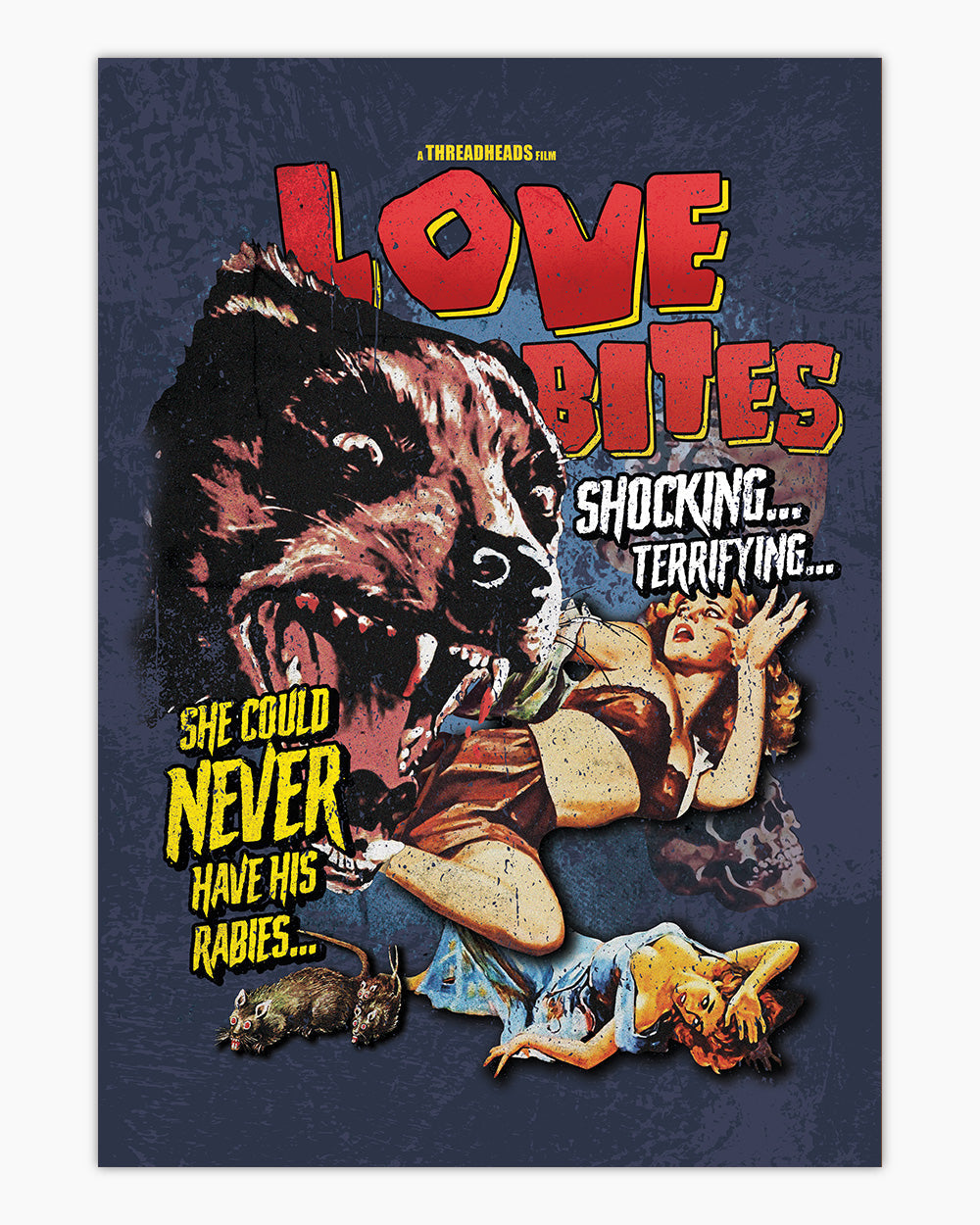 Love Bites Art Print #colour_Petrol Blue