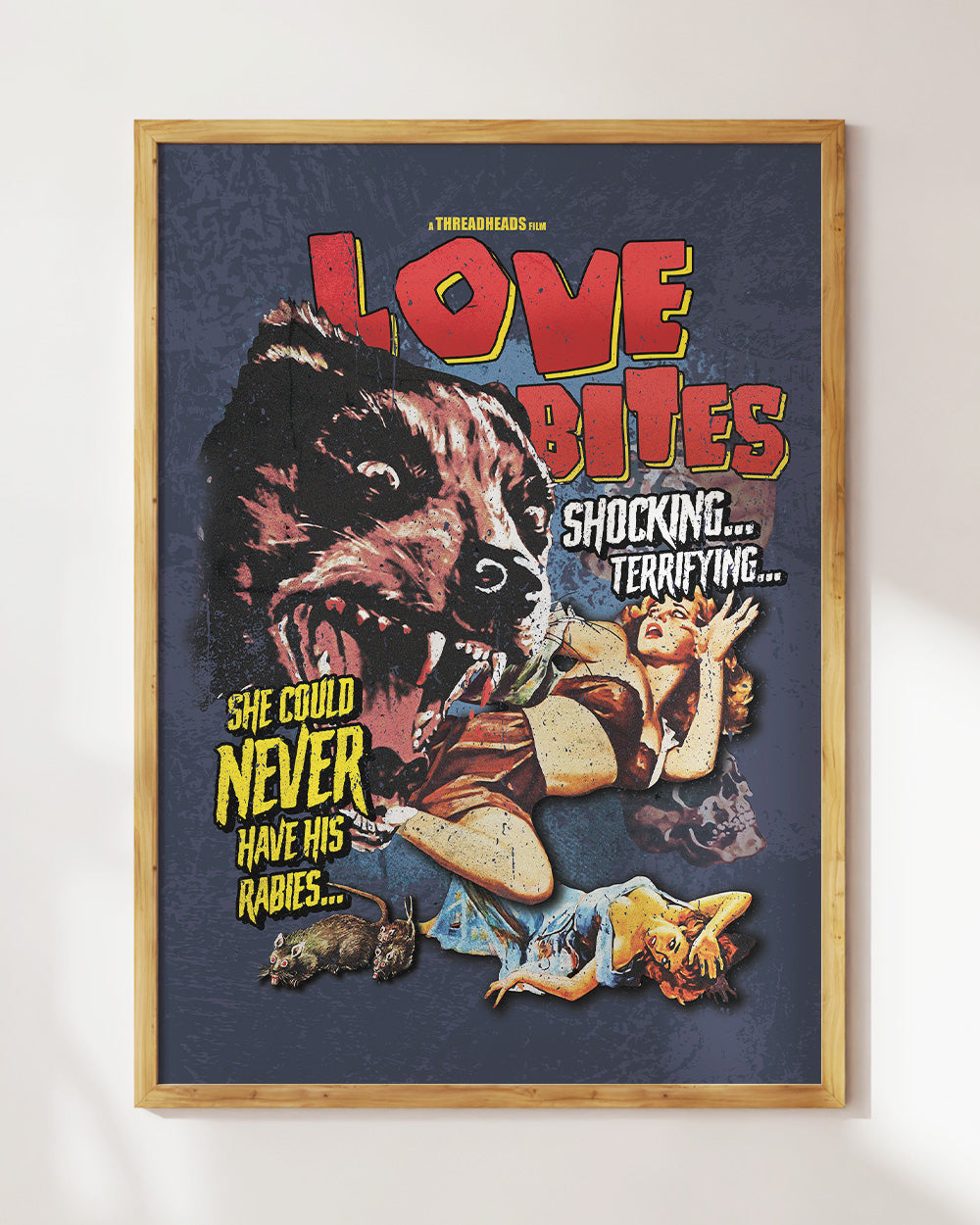 Love Bites Art Print #colour_Petrol Blue