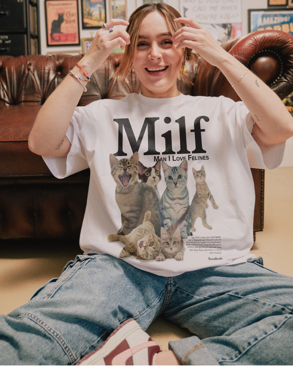 Man I Love Felines Oversized Tee Australia Online