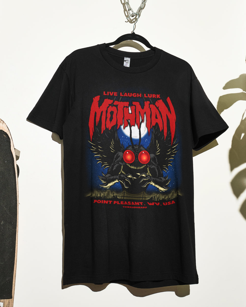 Mothman - Live Laugh Lurk T-Shirt Australia Online #colour_black