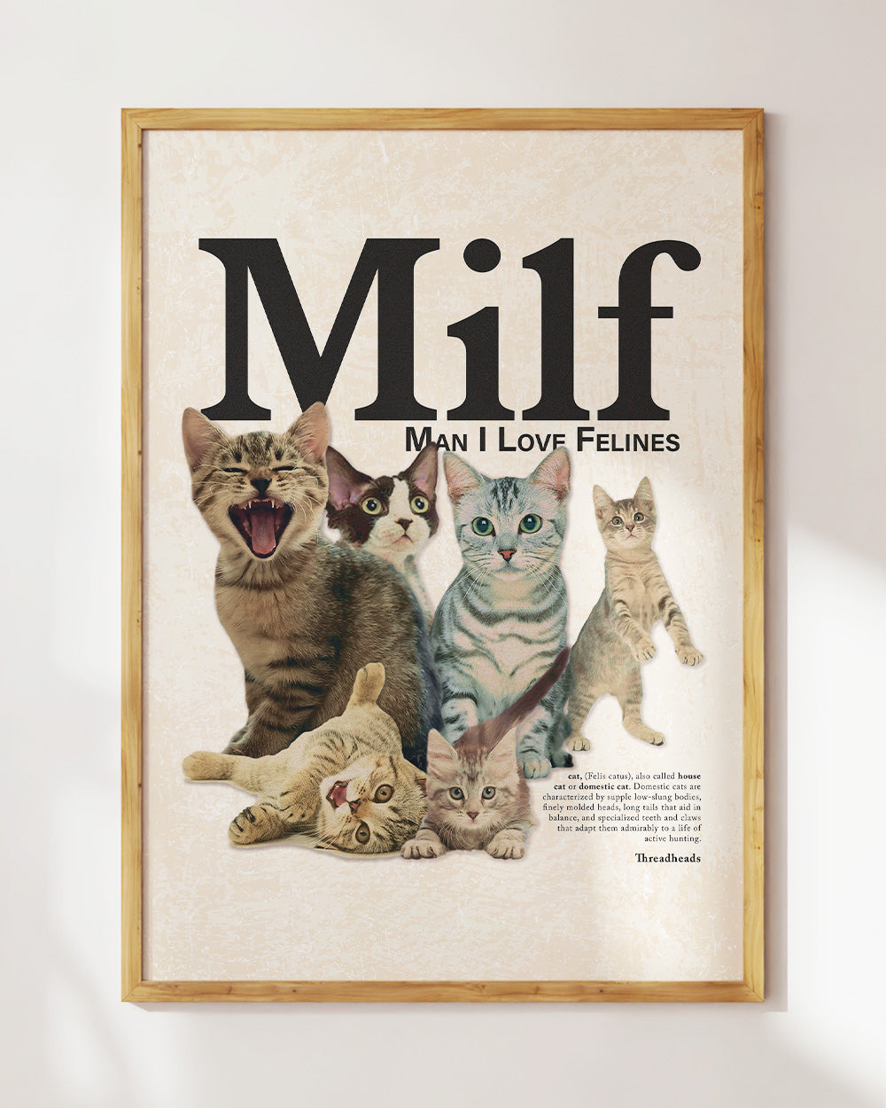 Man I Love Felines Art Print #colour_Natural