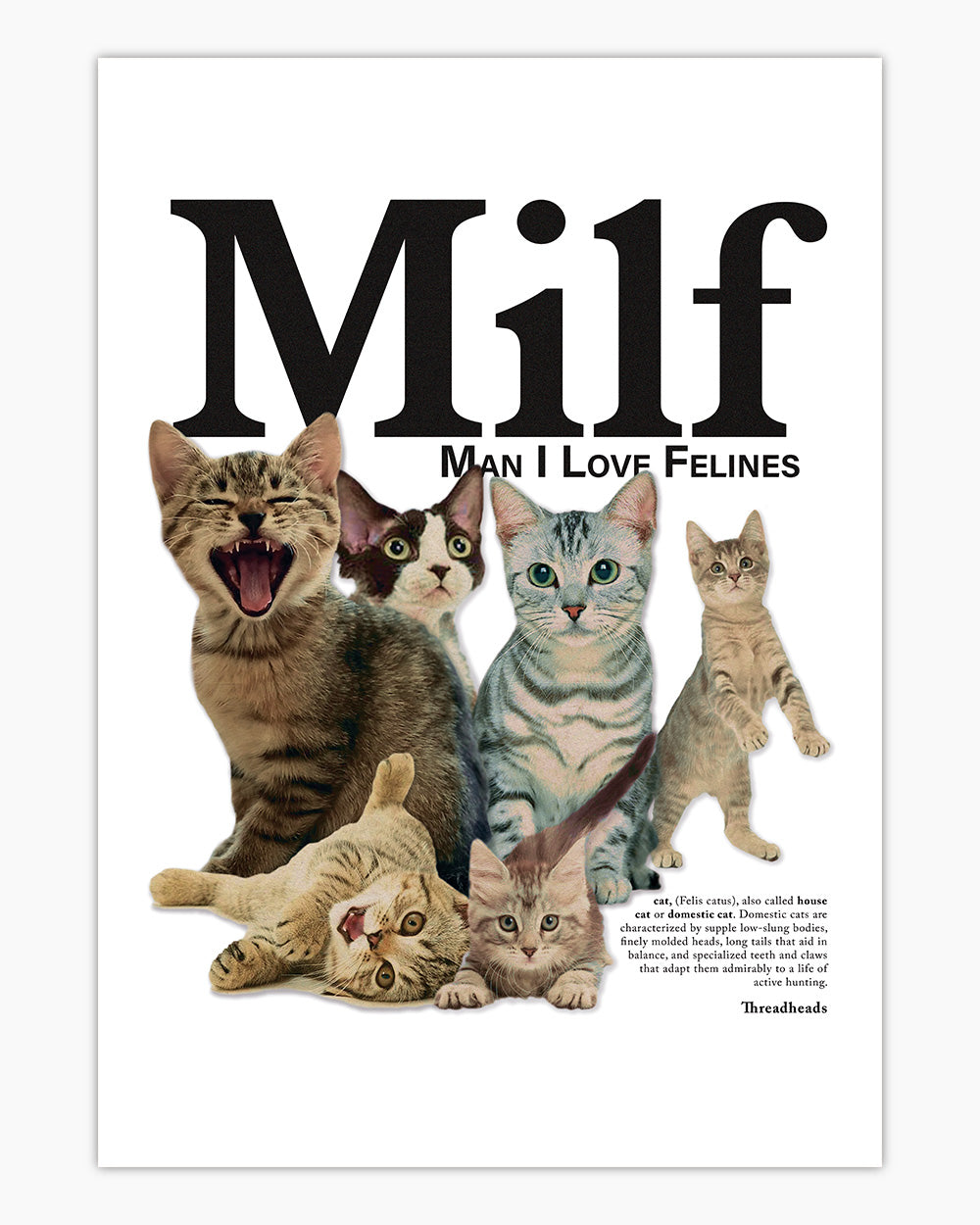 Man I Love Felines Art Print #colour_White