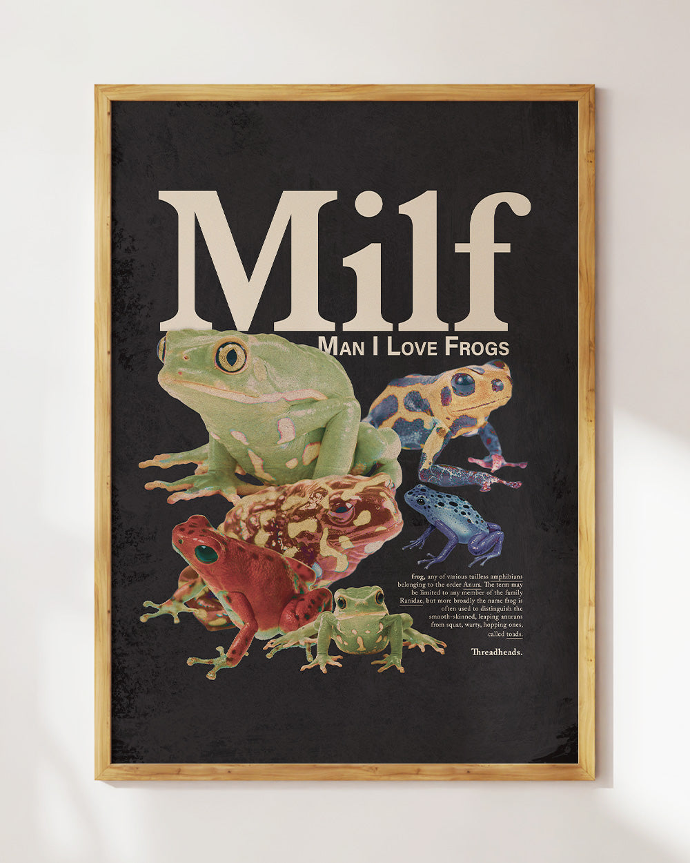 Man I Love Frogs Art Print #colour_Black