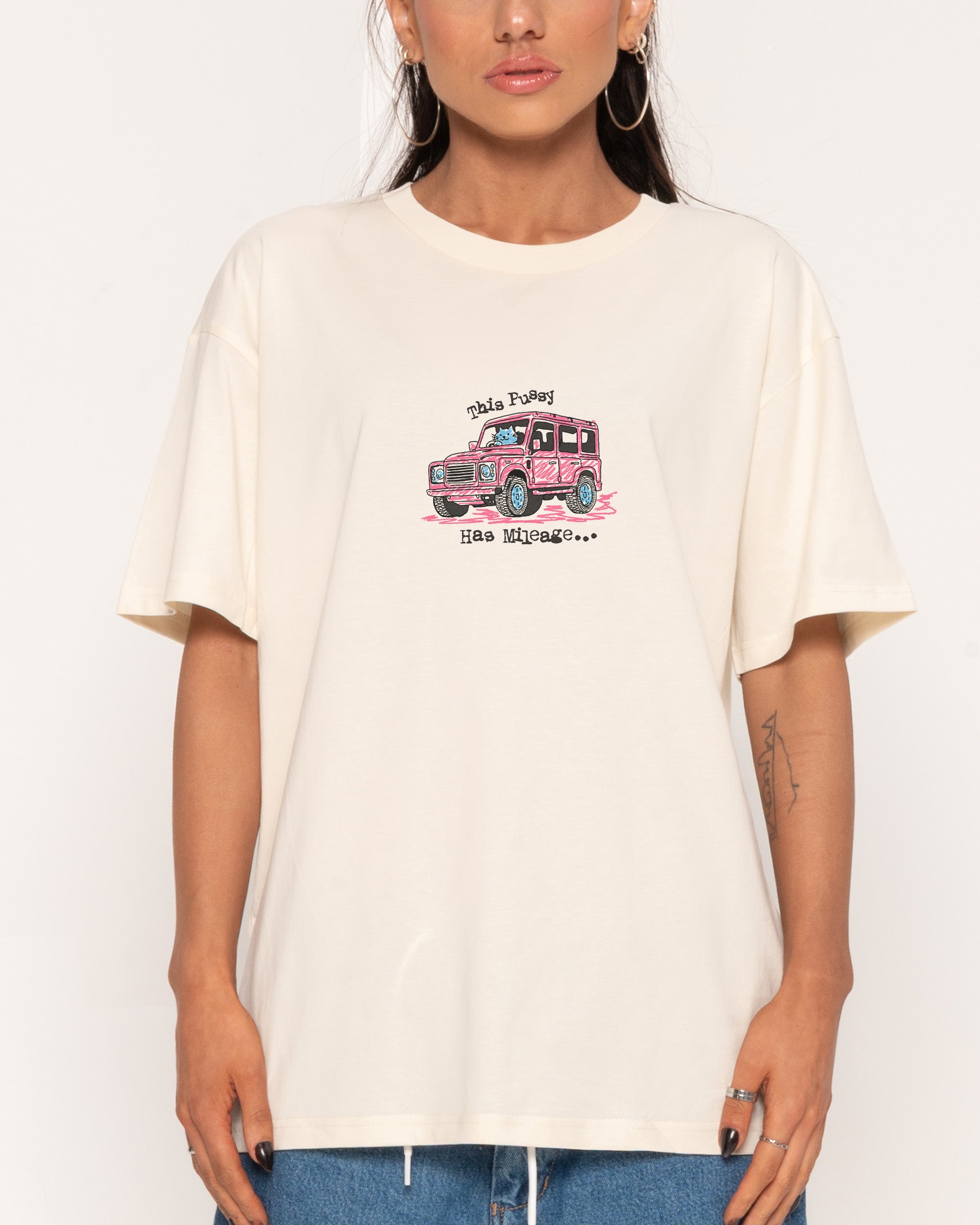 Pussy Has Mileage Natural T-Shirt