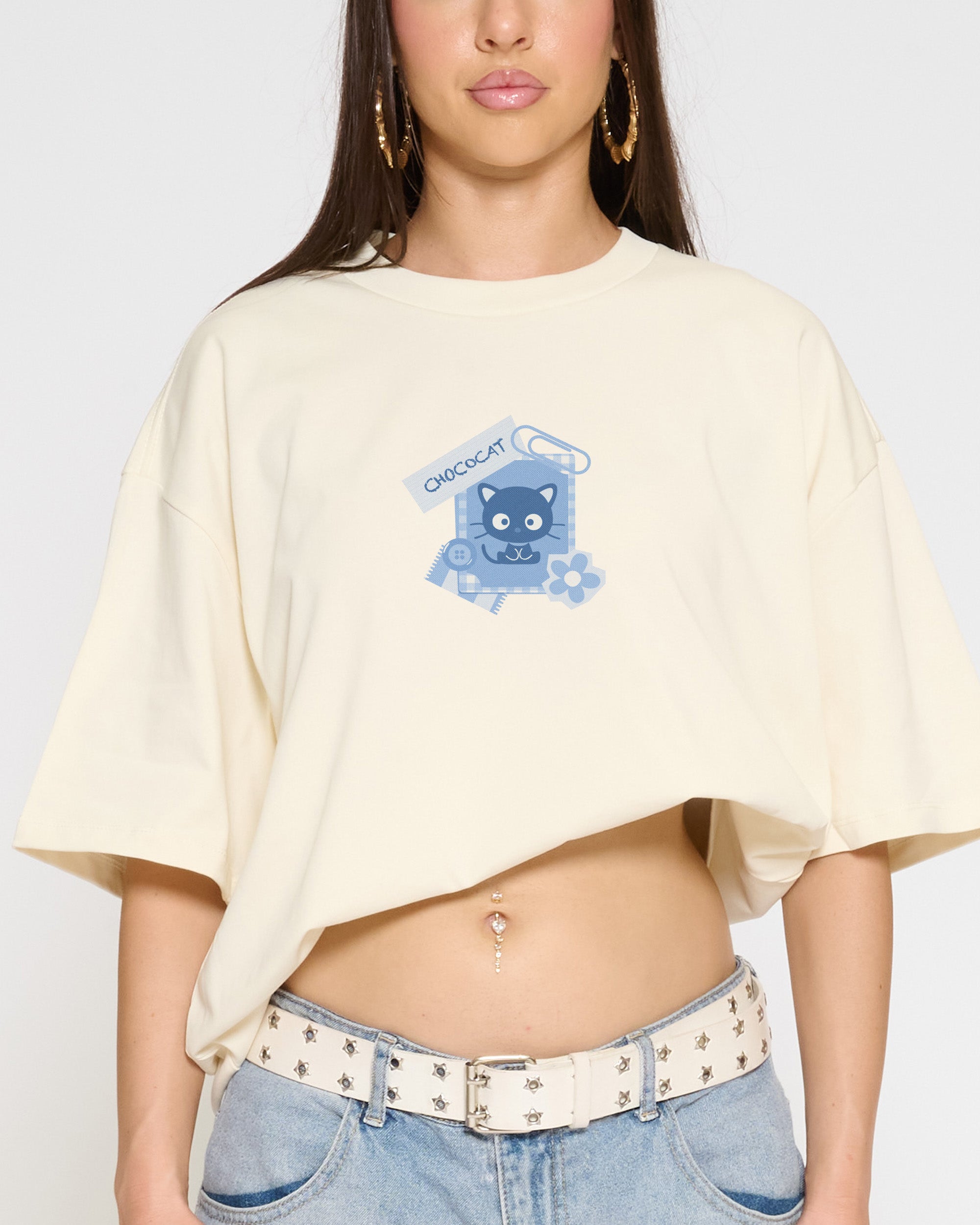 Chococat Scrapbook Oversized Tee Official Hello Kitty and Friends collab Threadheads