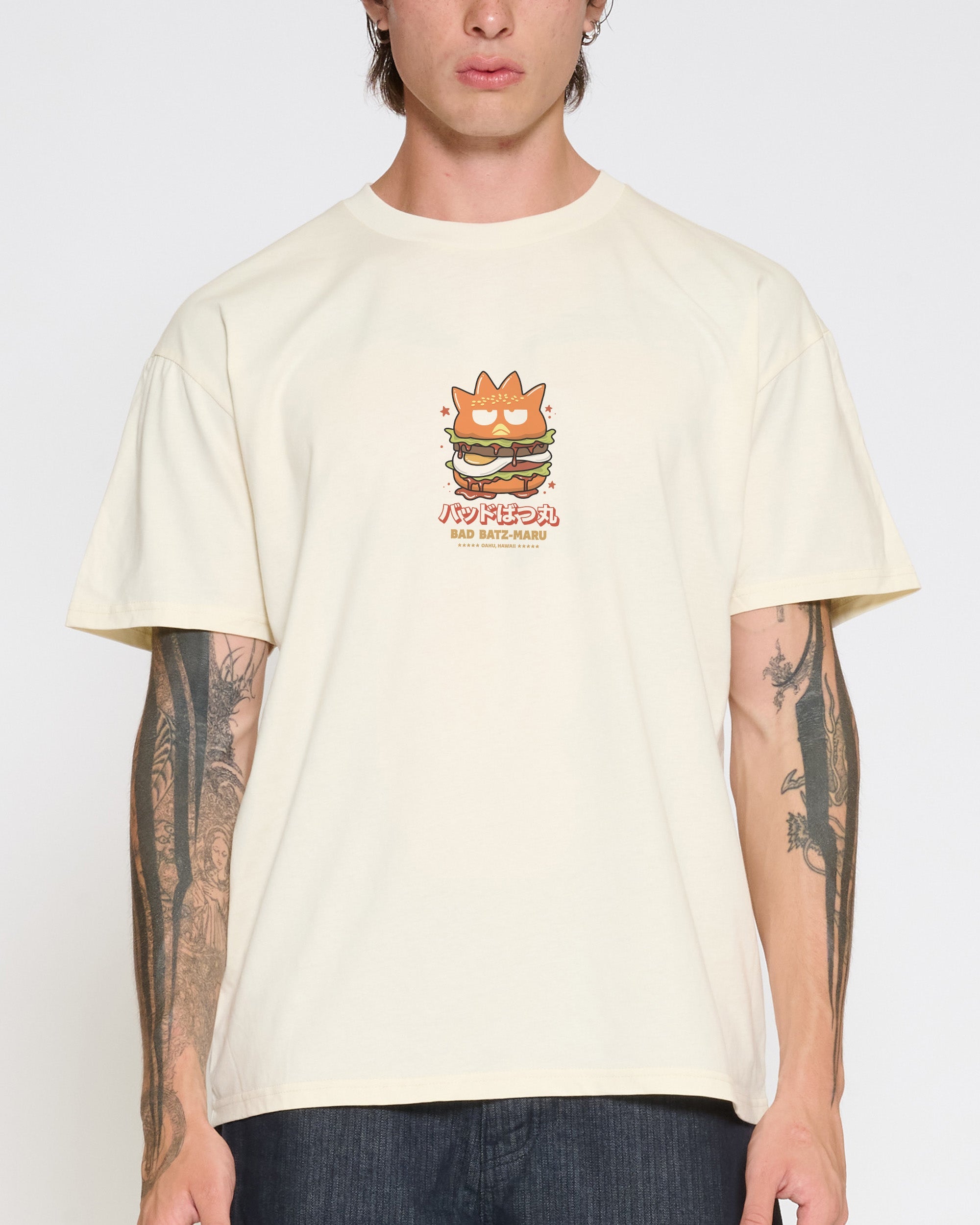 Bad Badtz-Maru Burger T-Shirt Official Hello Kitty and Friends collab Threadheads