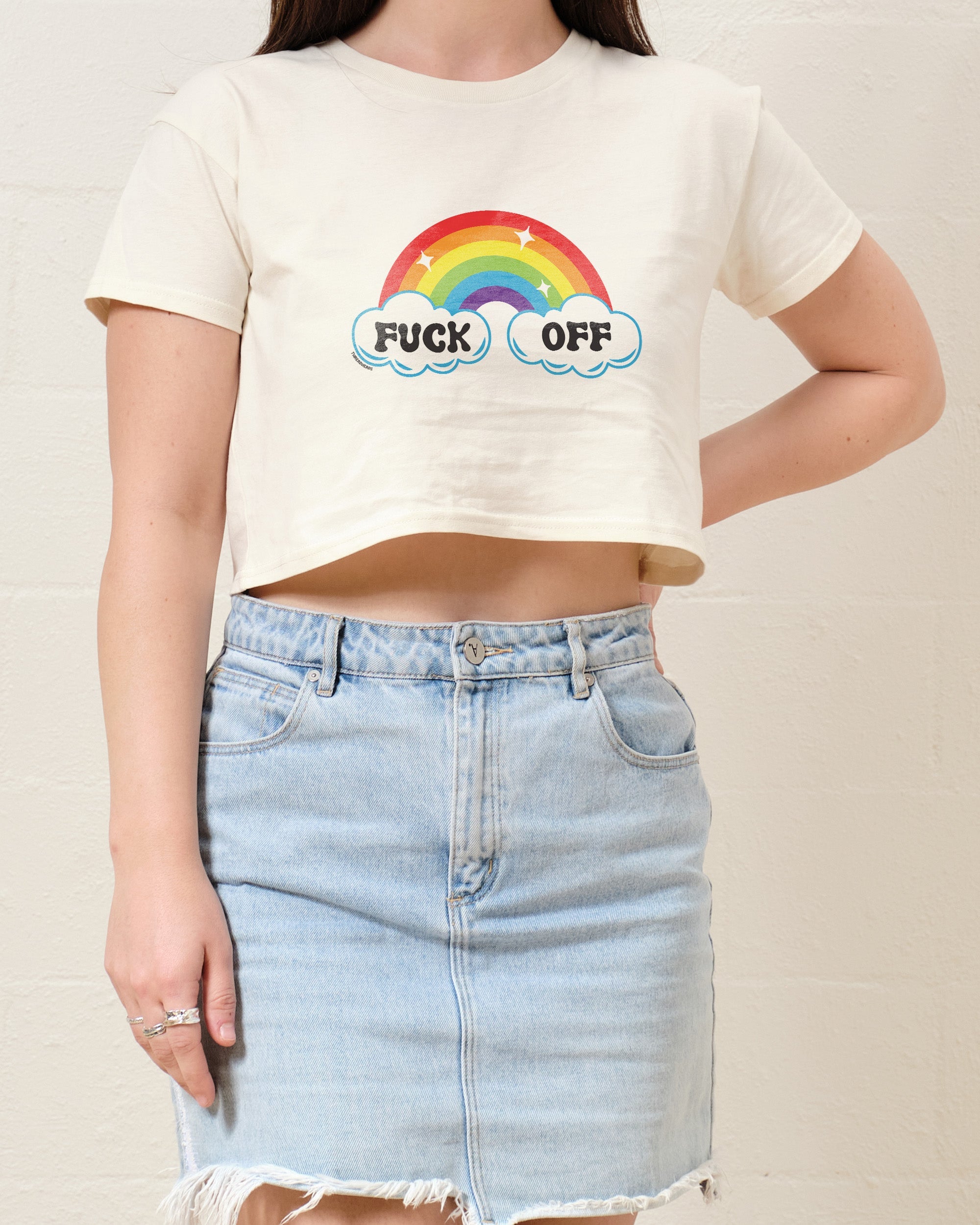 Fk Off Rainbow Crop Tee Australia Online Natural