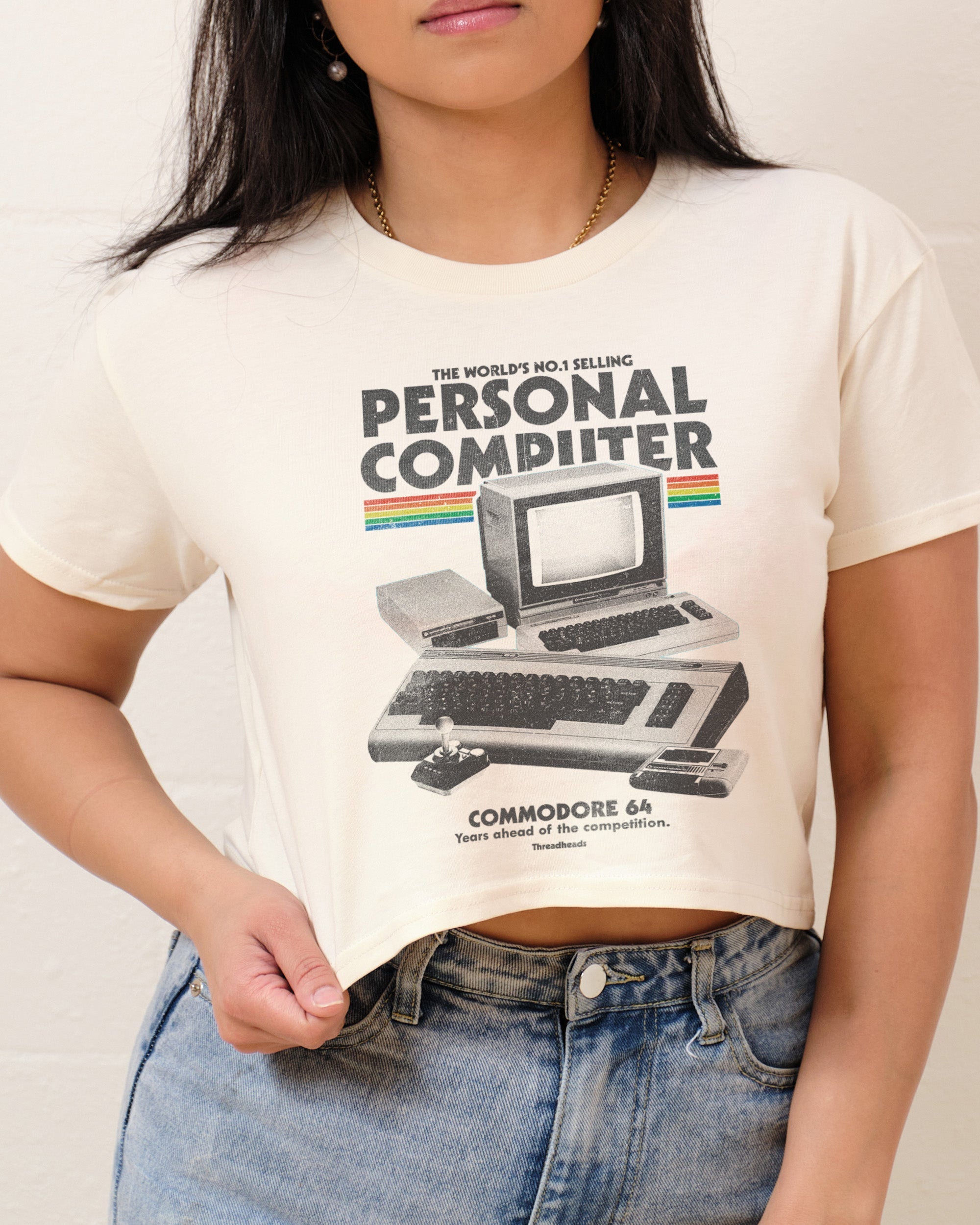 Retro Commodore 64 Crop Tee Australia Online Natural