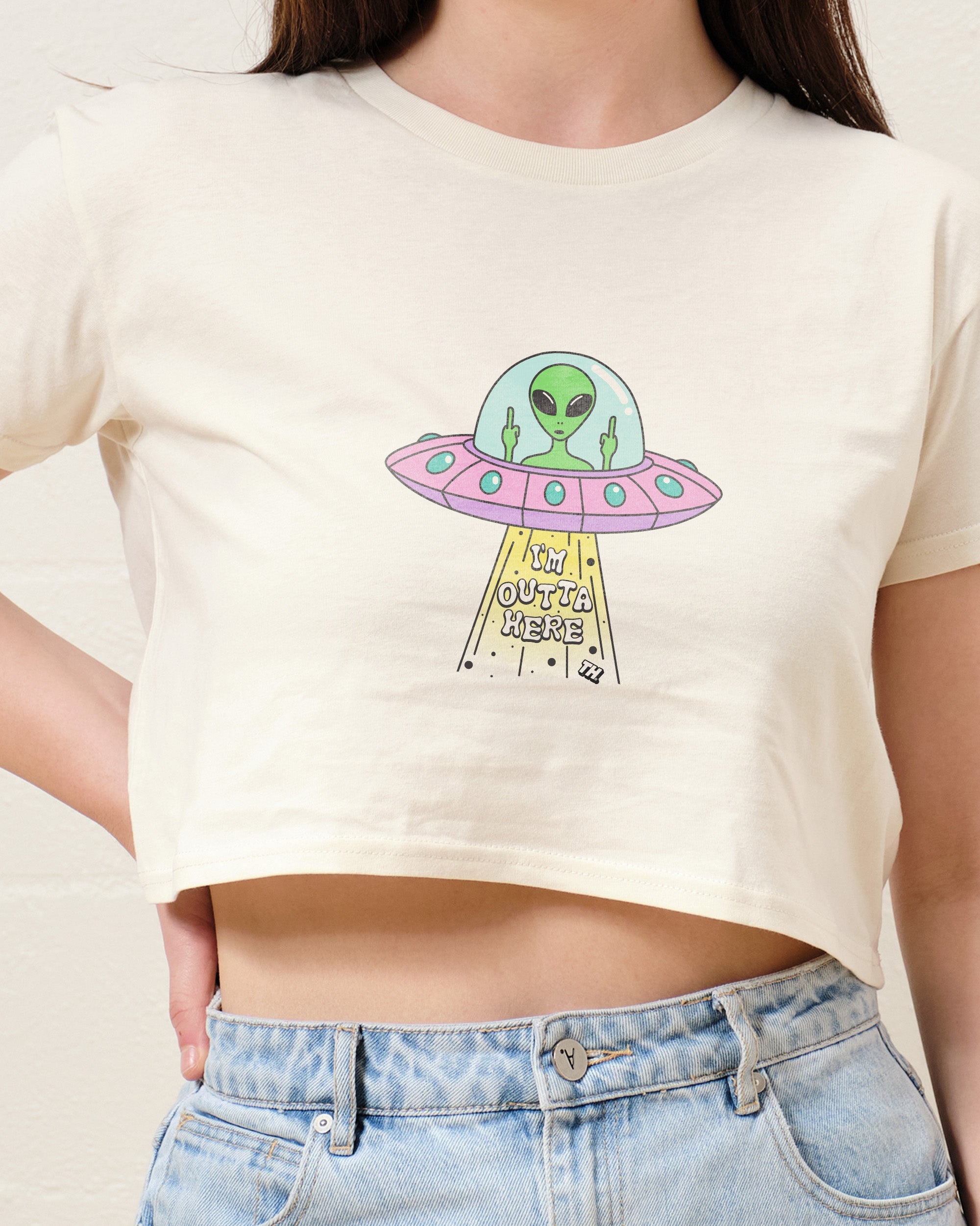 I'm Outta Here Crop Tee Australia Online Charcoal
