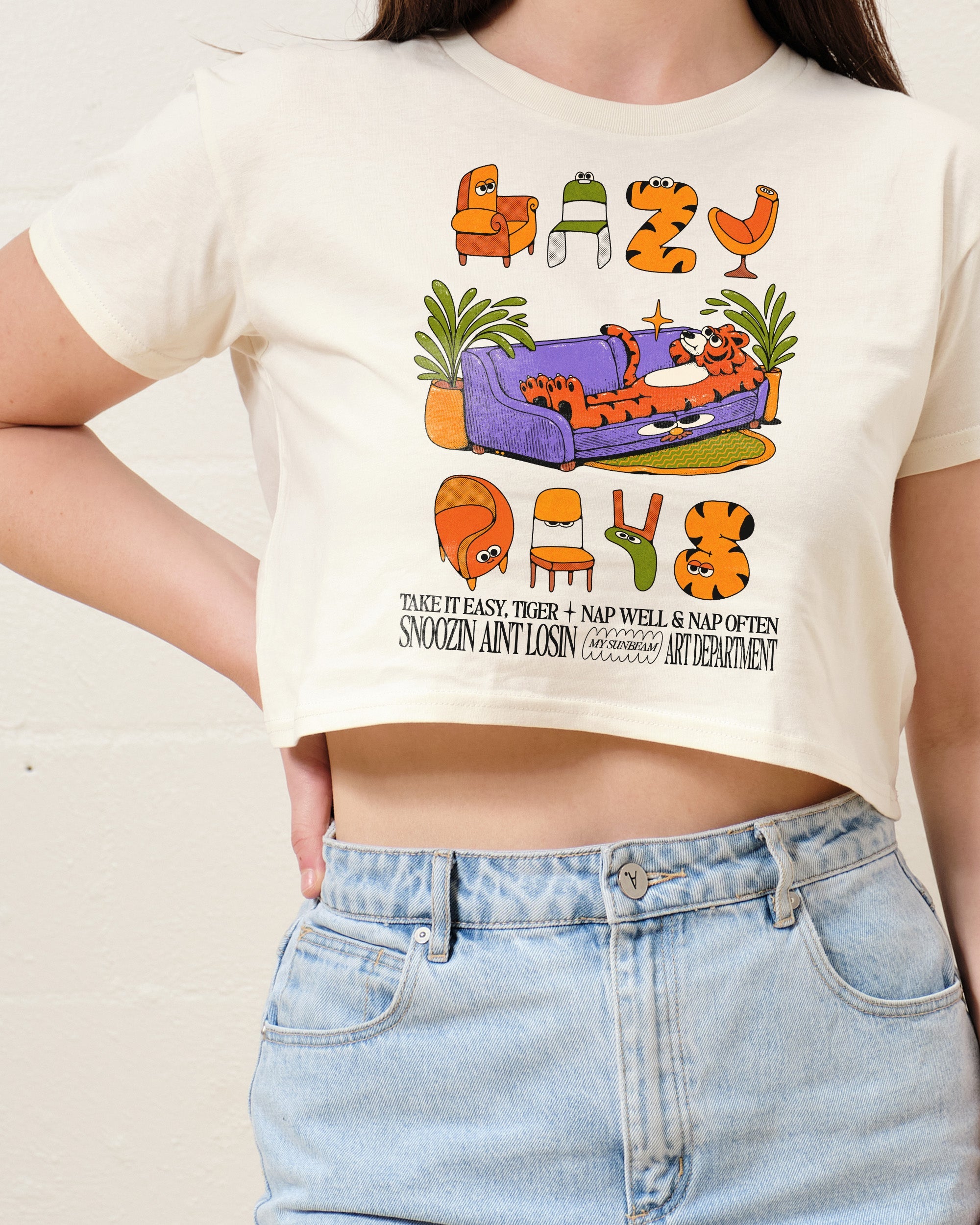 Lazy Days Crop Tee Australia Online Natural