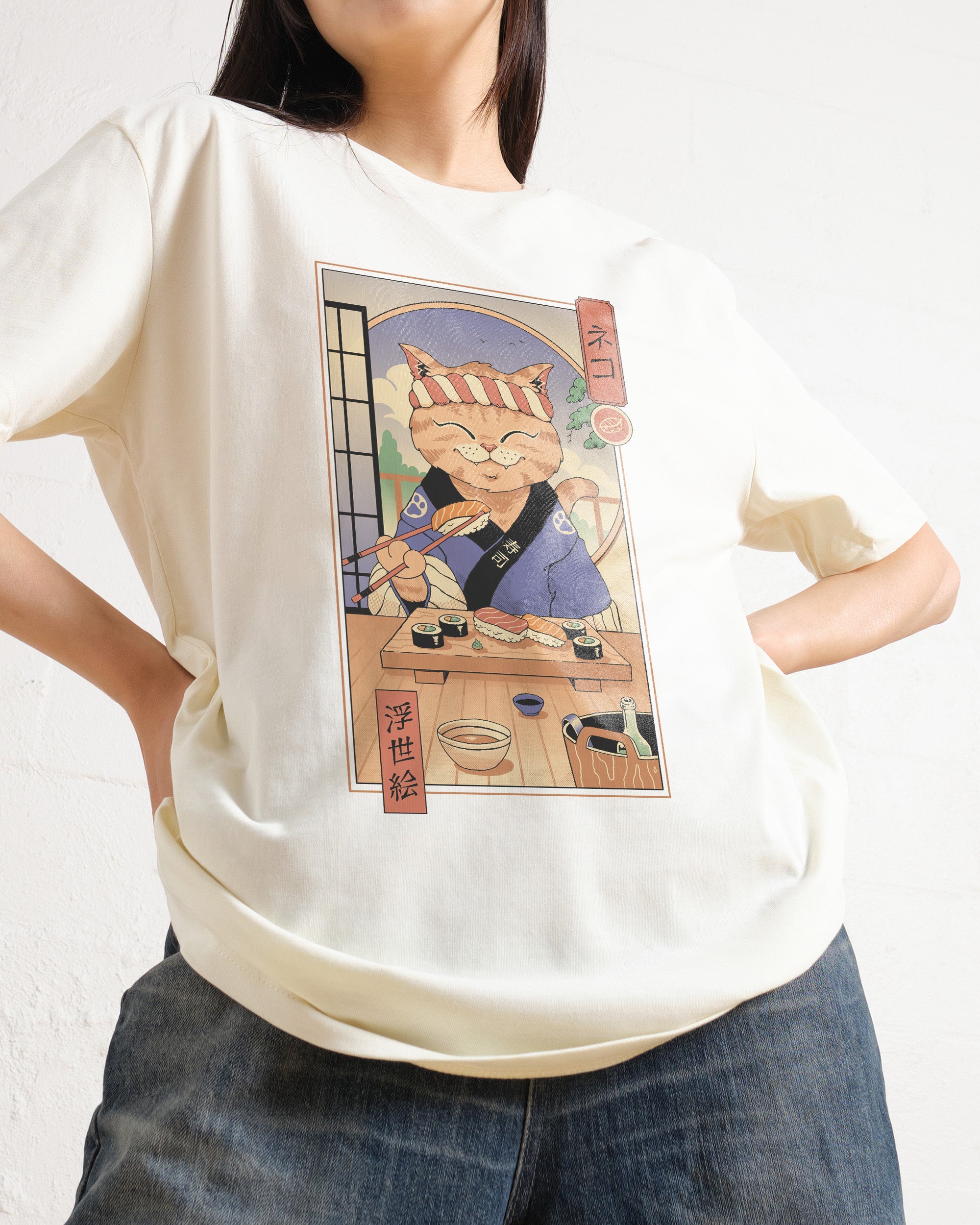 Sushi Cat in Edo T-Shirt Australia Online