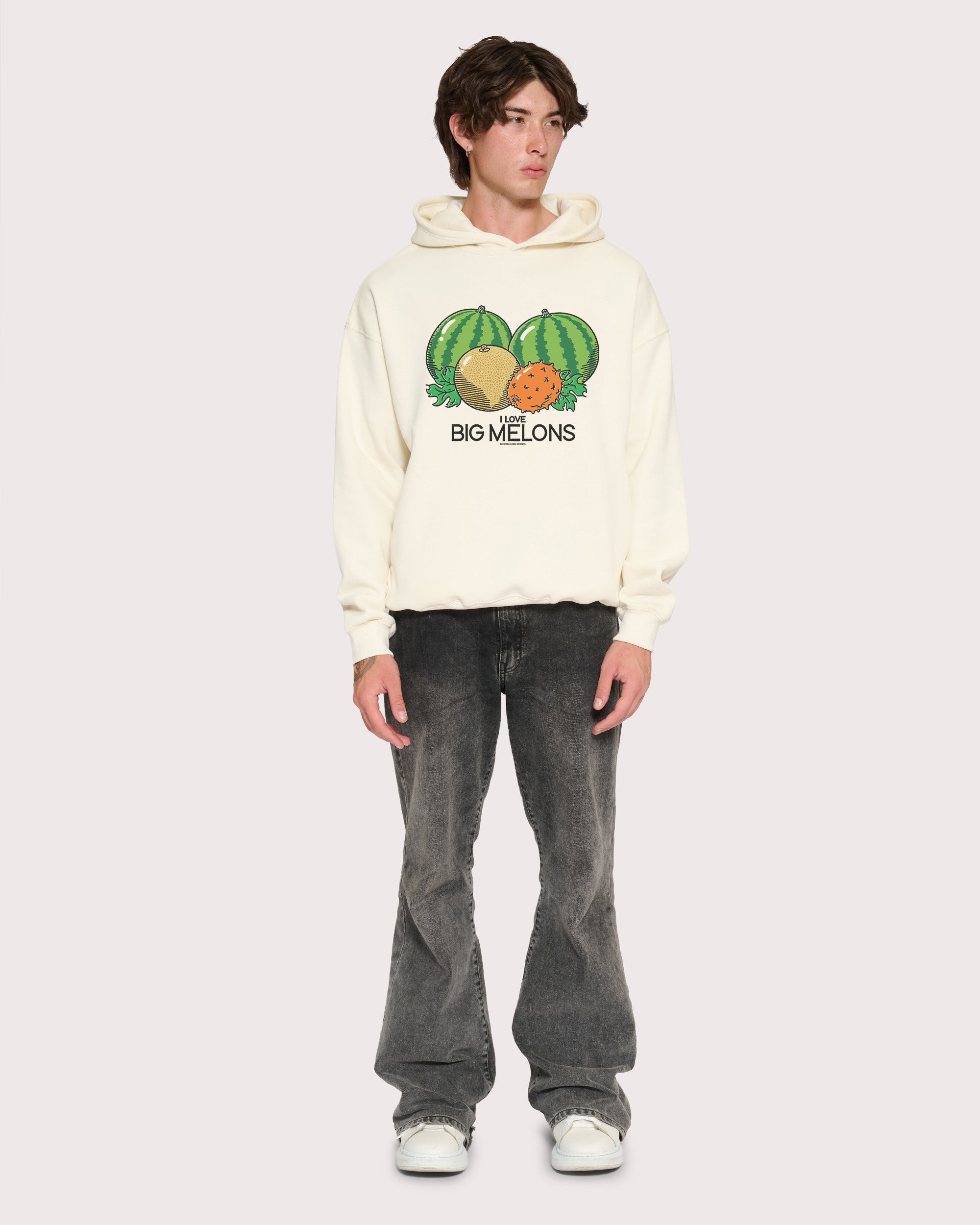 I Love Big Melons Natural Hoodie