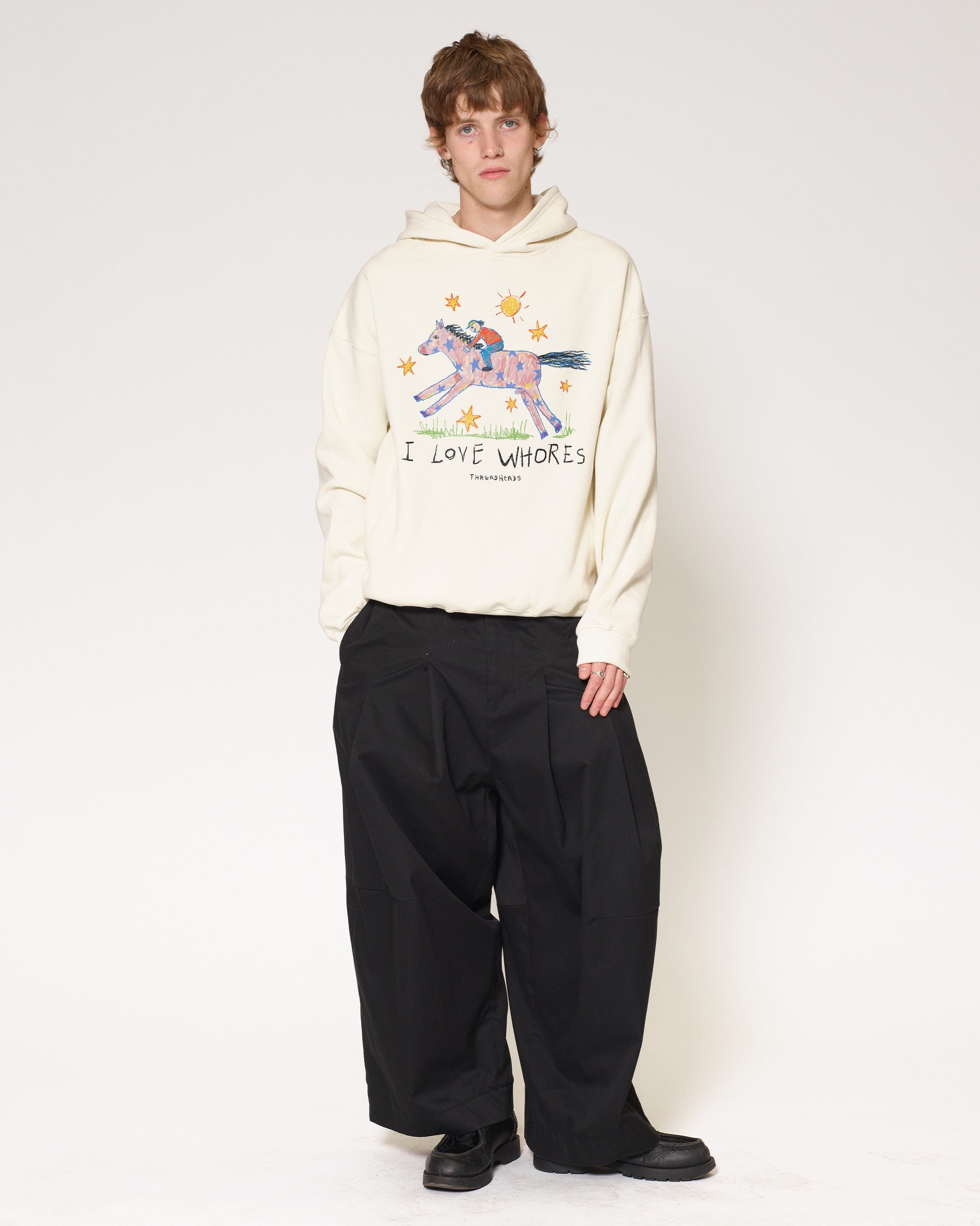 I Love Whores Natural Hoodie