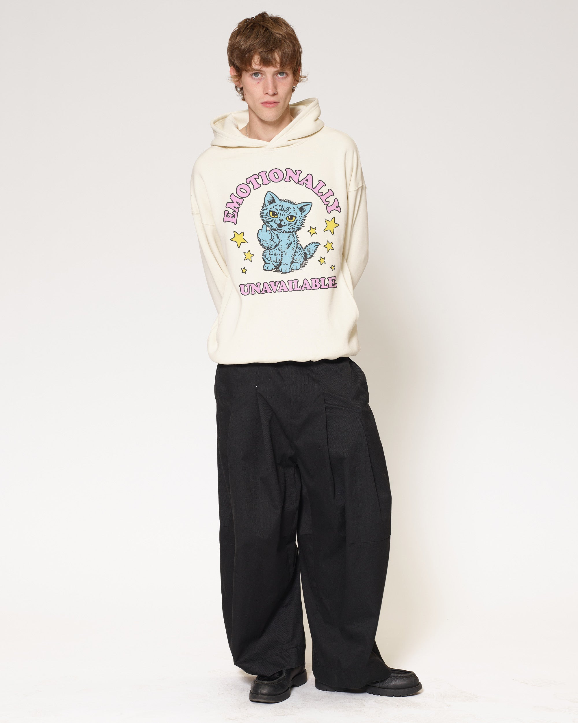 Emotionally Unavailable Cat Natural Hoodie