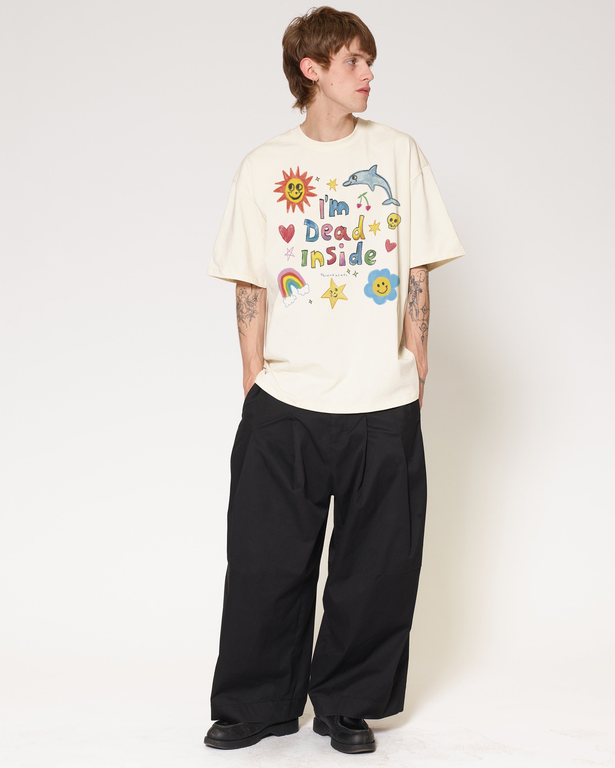 I’m Dead Inside Natural Oversized Tee