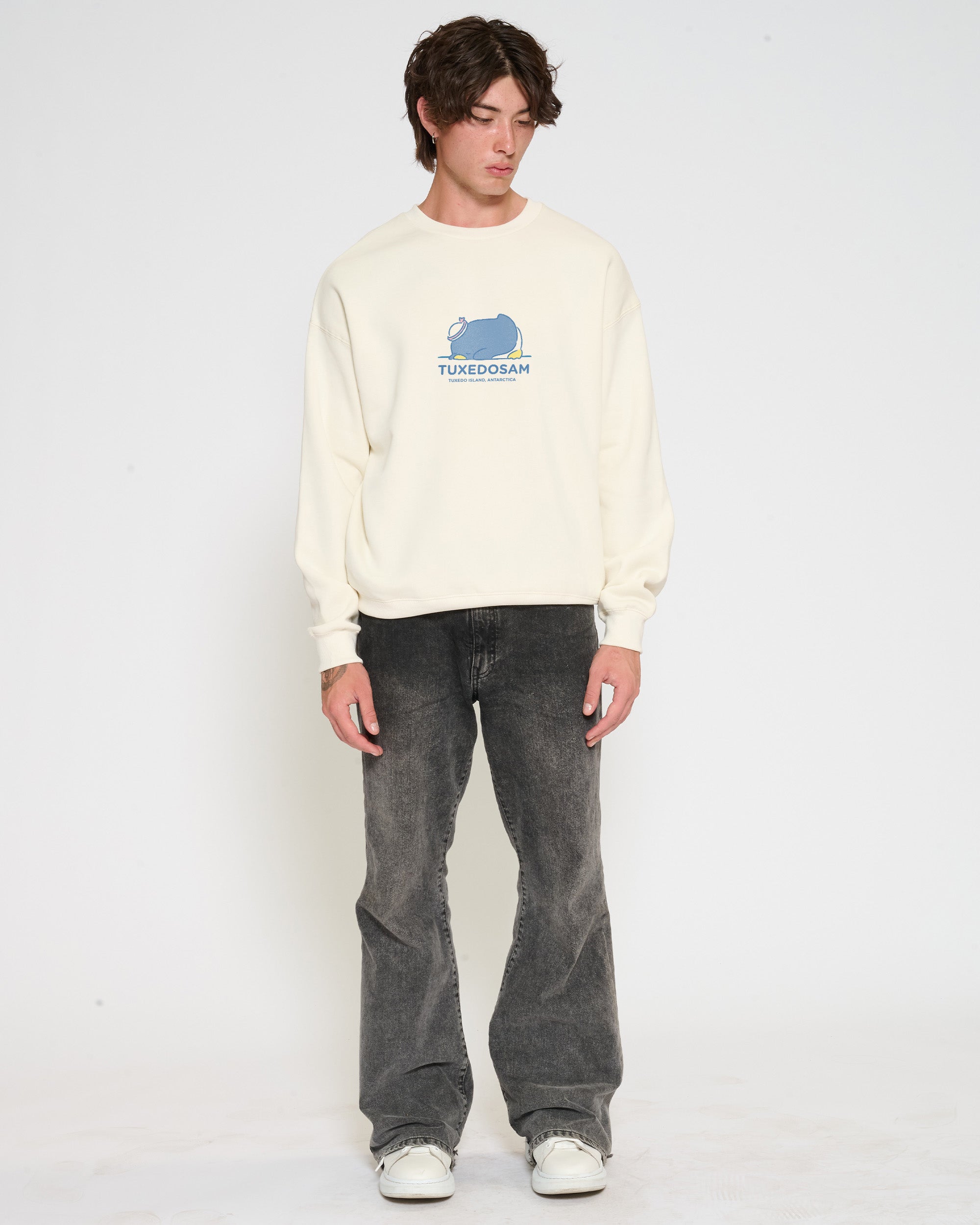 Tuxedosam Staying Cool Sweatshirt Official Hello Kitty and Friends collab Threadheads