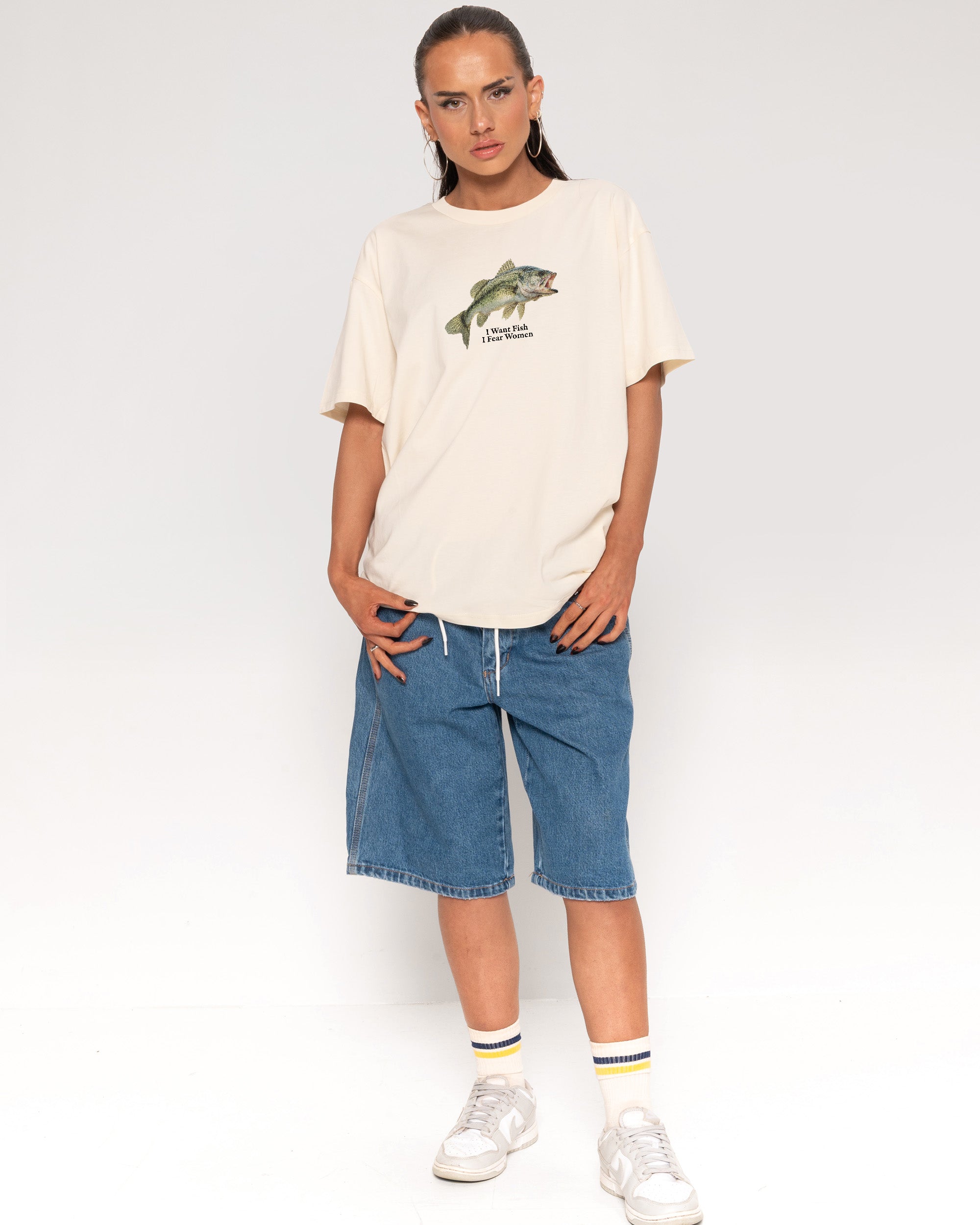I Want Fish,I Fear Women Natural T-Shirt