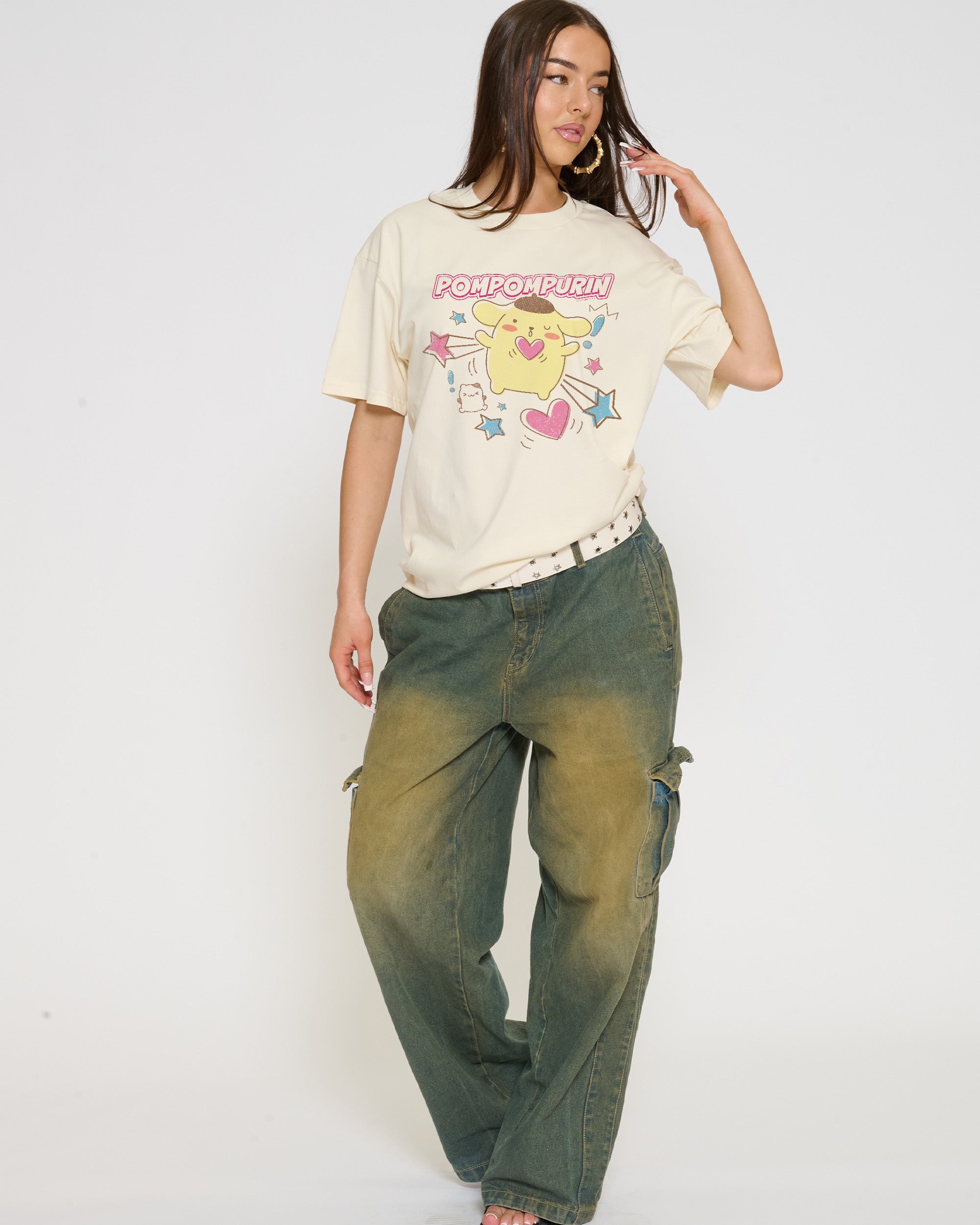 Pompompurin Hearts T-Shirt Official Hello Kitty and Friends collab Threadheads
