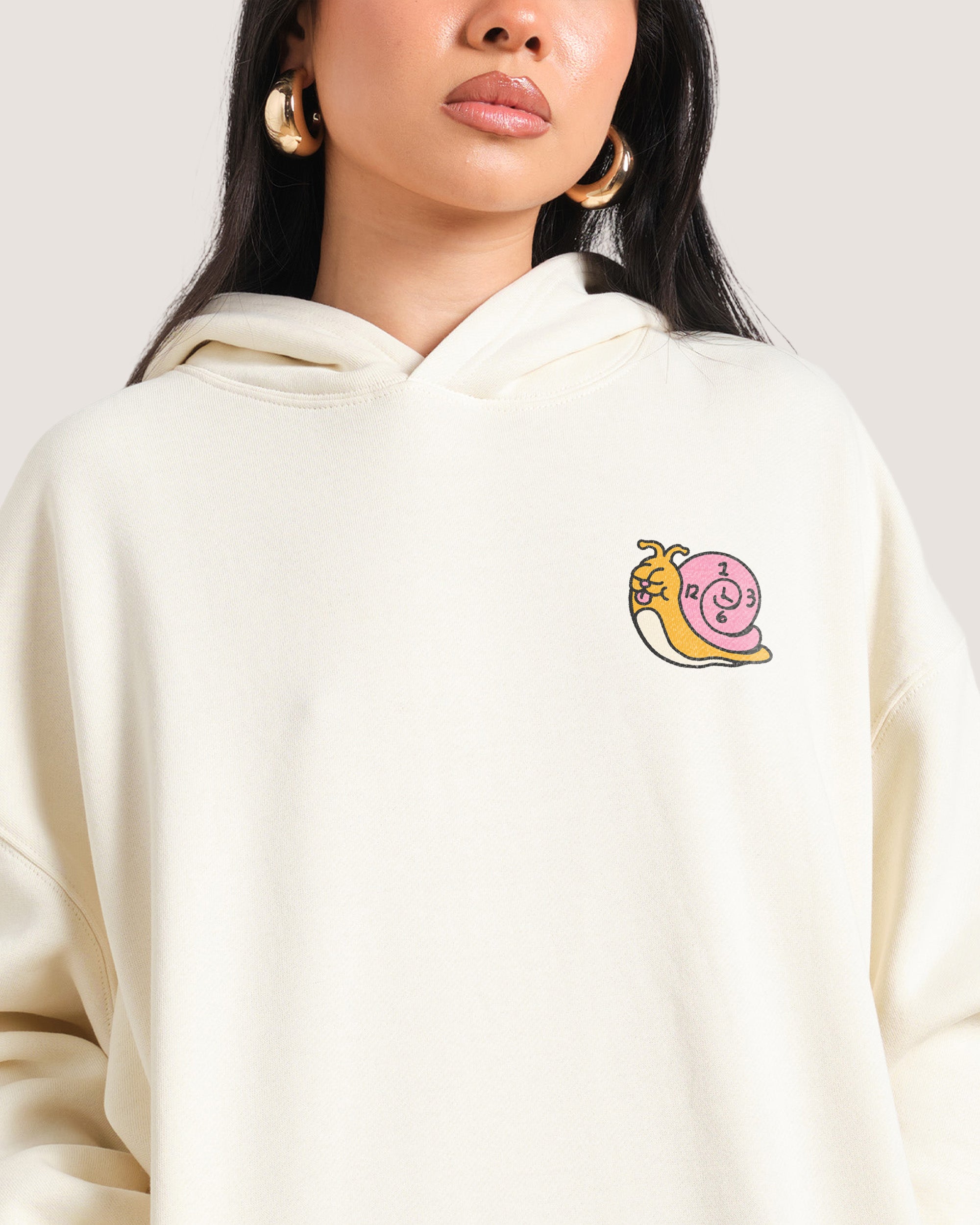 Time is on My Side Front and Back Natural Hoodie