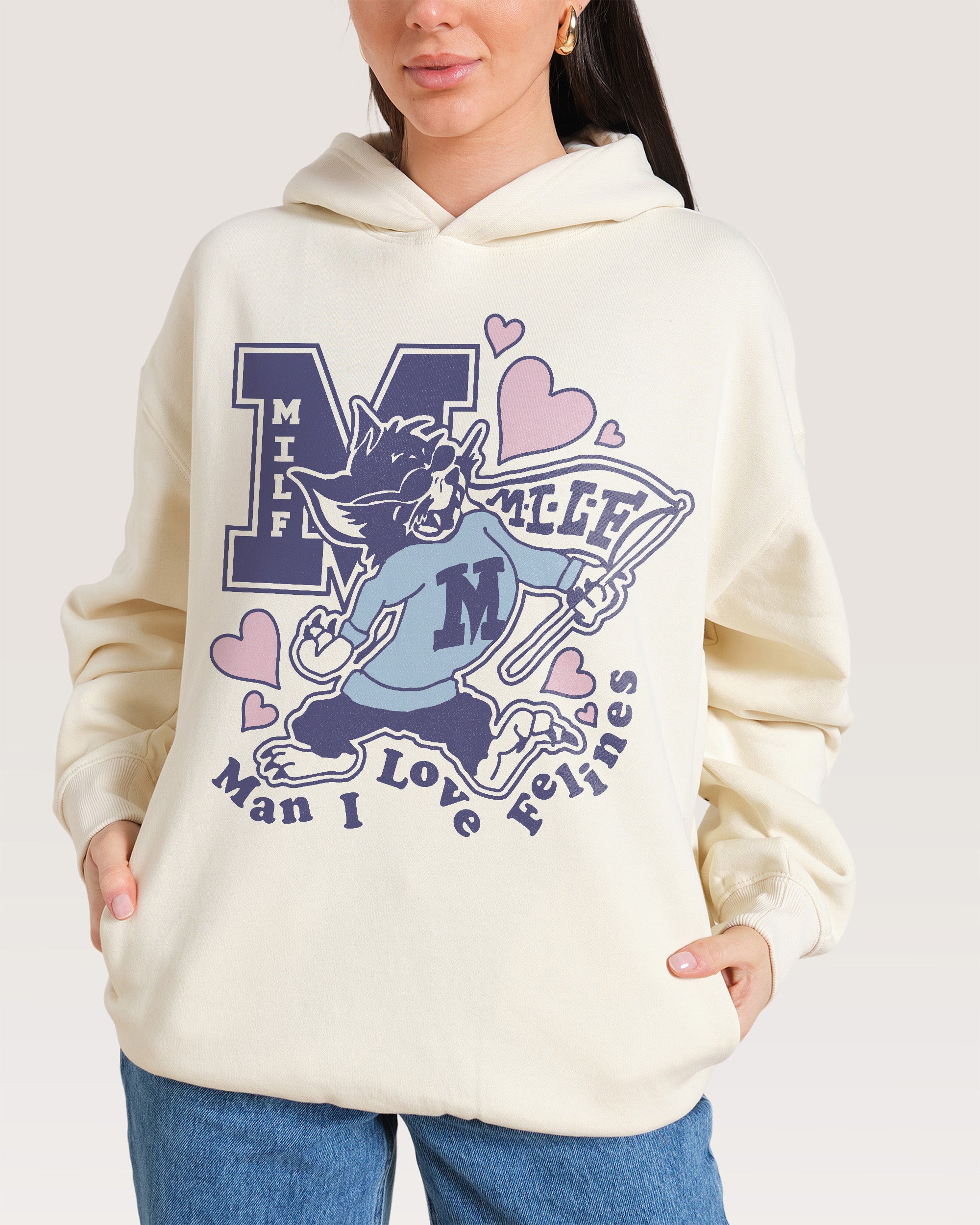 Milf Mascot Natural Hoodie