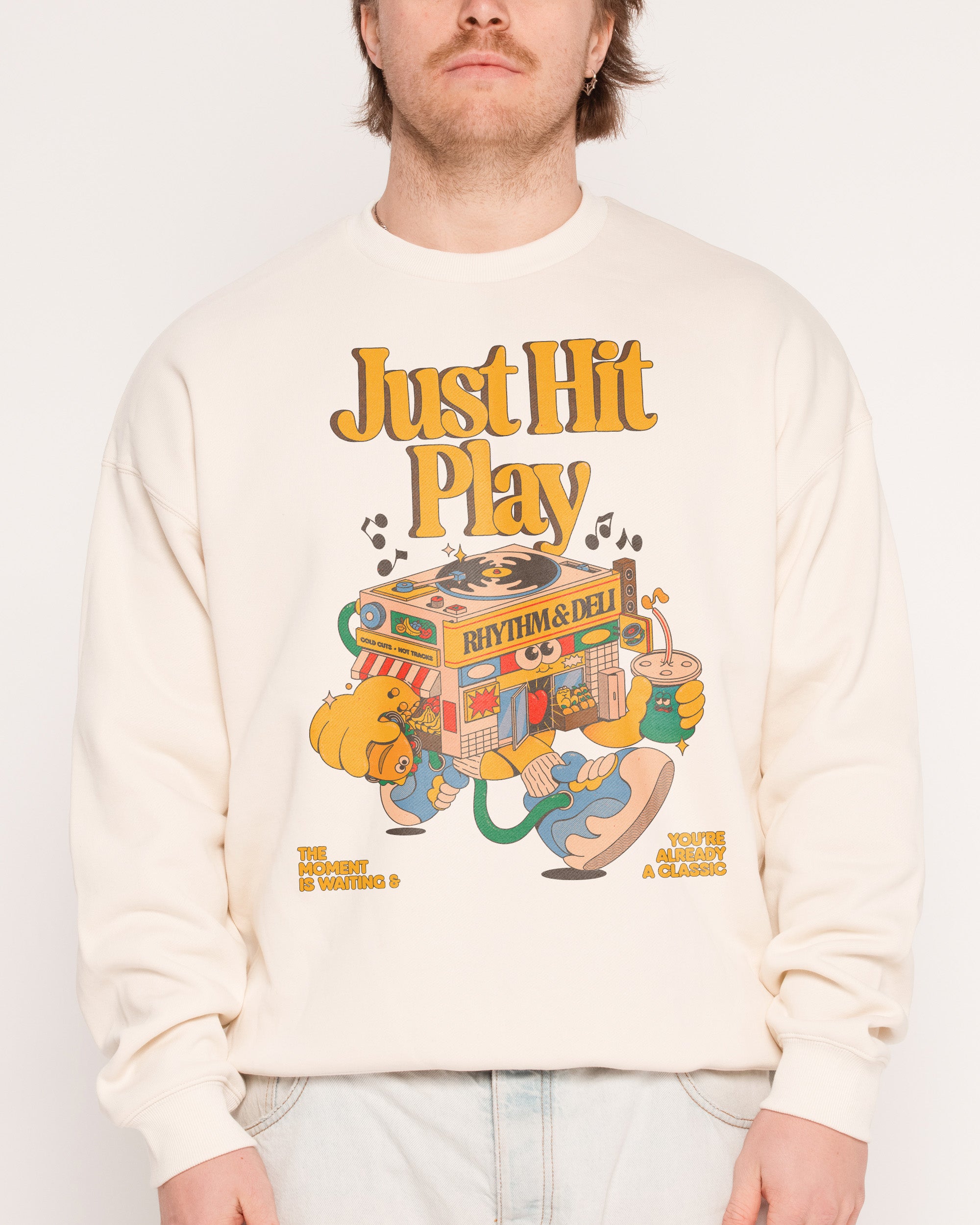 Just Hit Play Natural Sweatshirt